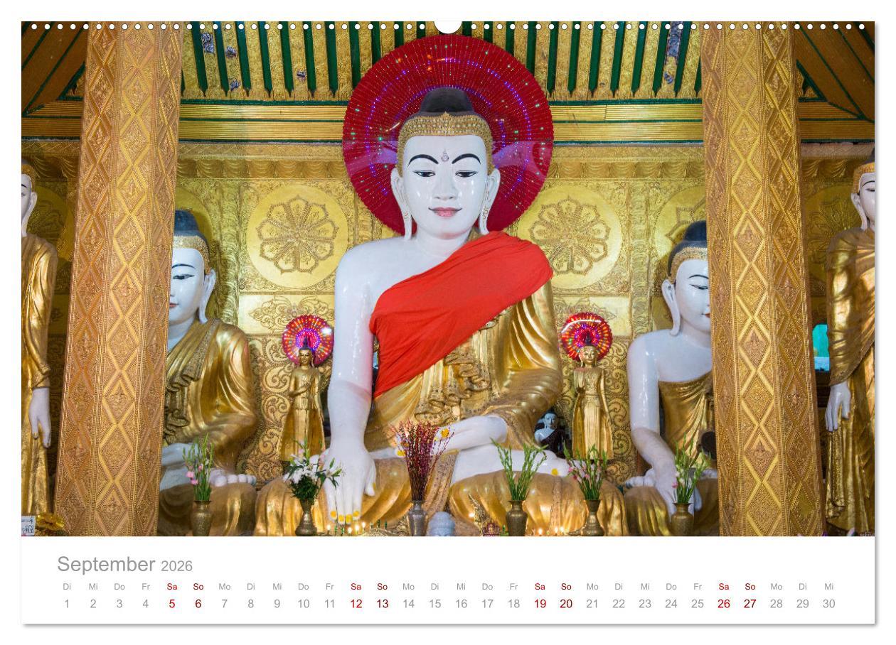 Beispielinhalt (Bild) BUDDHA - Im Reich der Achtsamkeit (hochwertiger Premium Wandkalender 2026 DIN A2 quer), Kunstdruck in Hochglanz