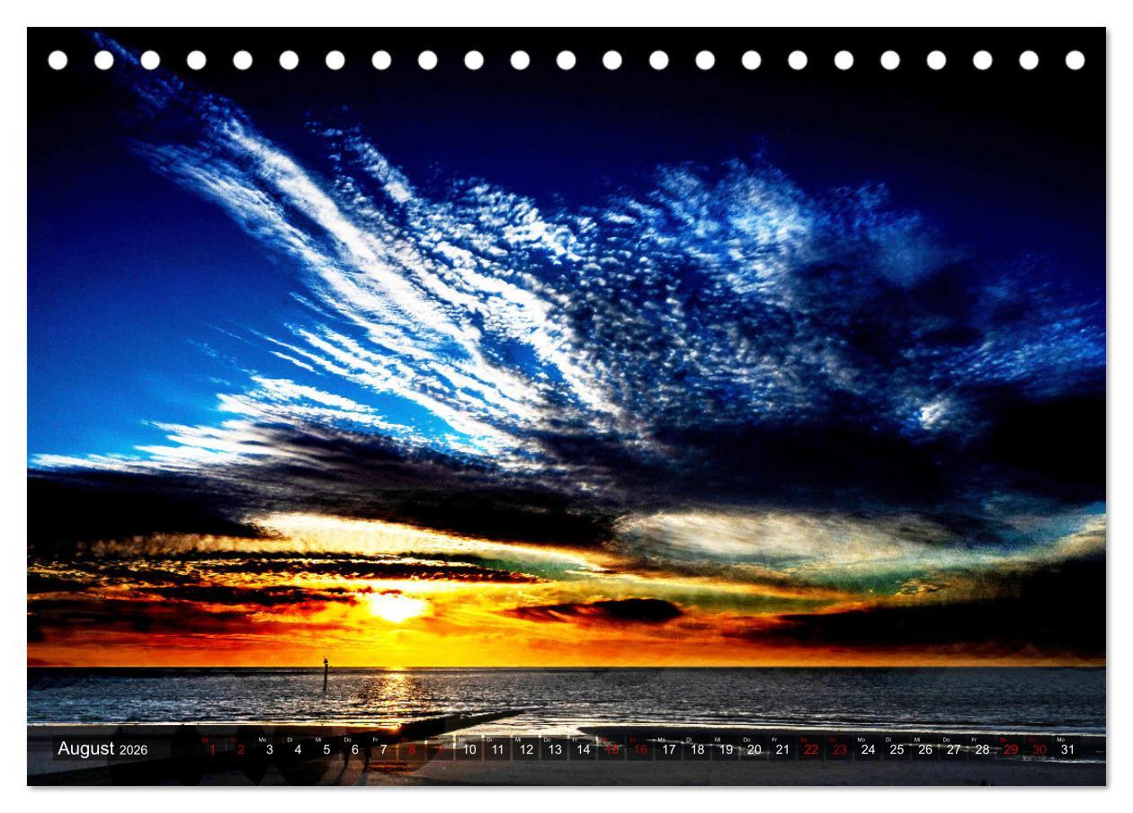 Beispielinhalt (Bild) Bis zum Horizont. Der Himmel über Norddeutschland. (Tischkalender 2026 DIN A5 quer), CALVENDO Monatskalender