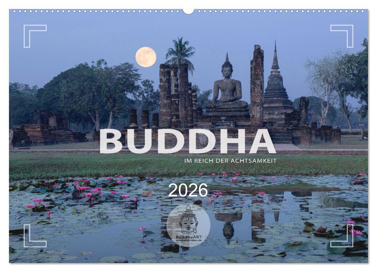Vorderes Coverbild BUDDHA - Im Reich der Achtsamkeit (Wandkalender 2026 DIN A2 quer), CALVENDO Monatskalender