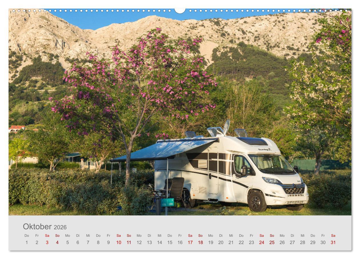 Beispielinhalt (Bild) Abenteuer Camping in Kroatien (hochwertiger Premium Wandkalender 2026 DIN A2 quer), Kunstdruck in Hochglanz
