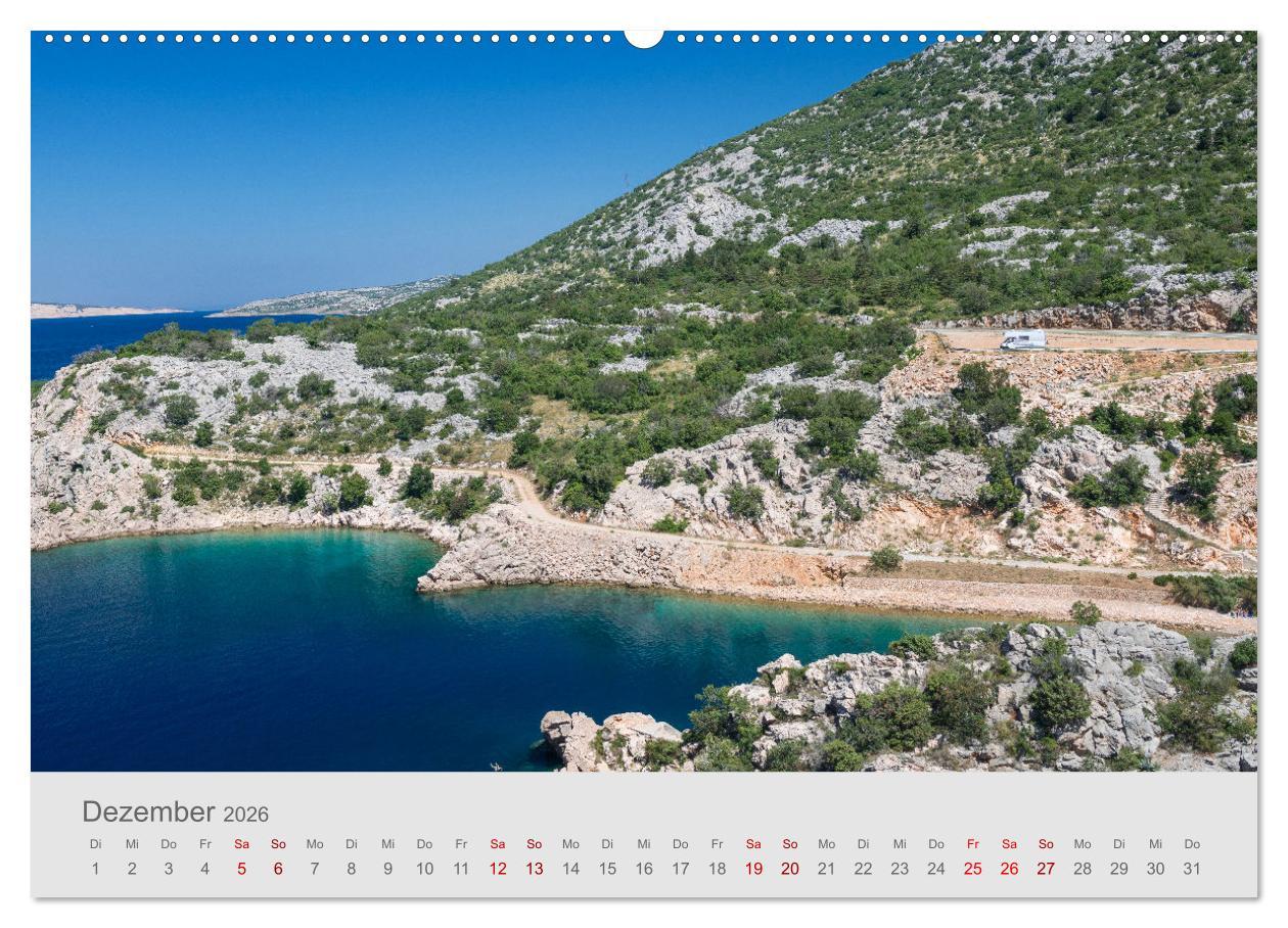 Beispielinhalt (Bild) Abenteuer Camping in Kroatien (hochwertiger Premium Wandkalender 2026 DIN A2 quer), Kunstdruck in Hochglanz