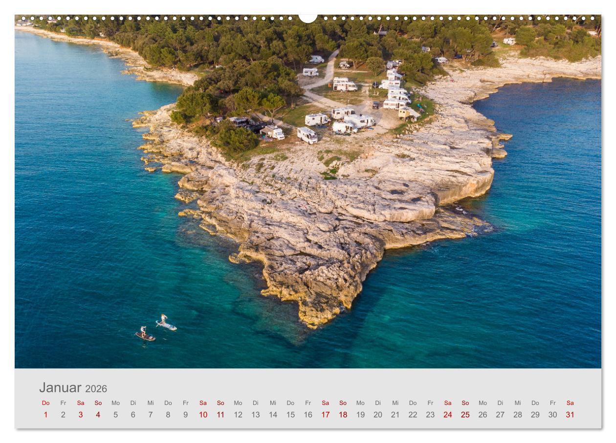 Beispielinhalt (Bild) Abenteuer Camping in Kroatien (hochwertiger Premium Wandkalender 2026 DIN A2 quer), Kunstdruck in Hochglanz