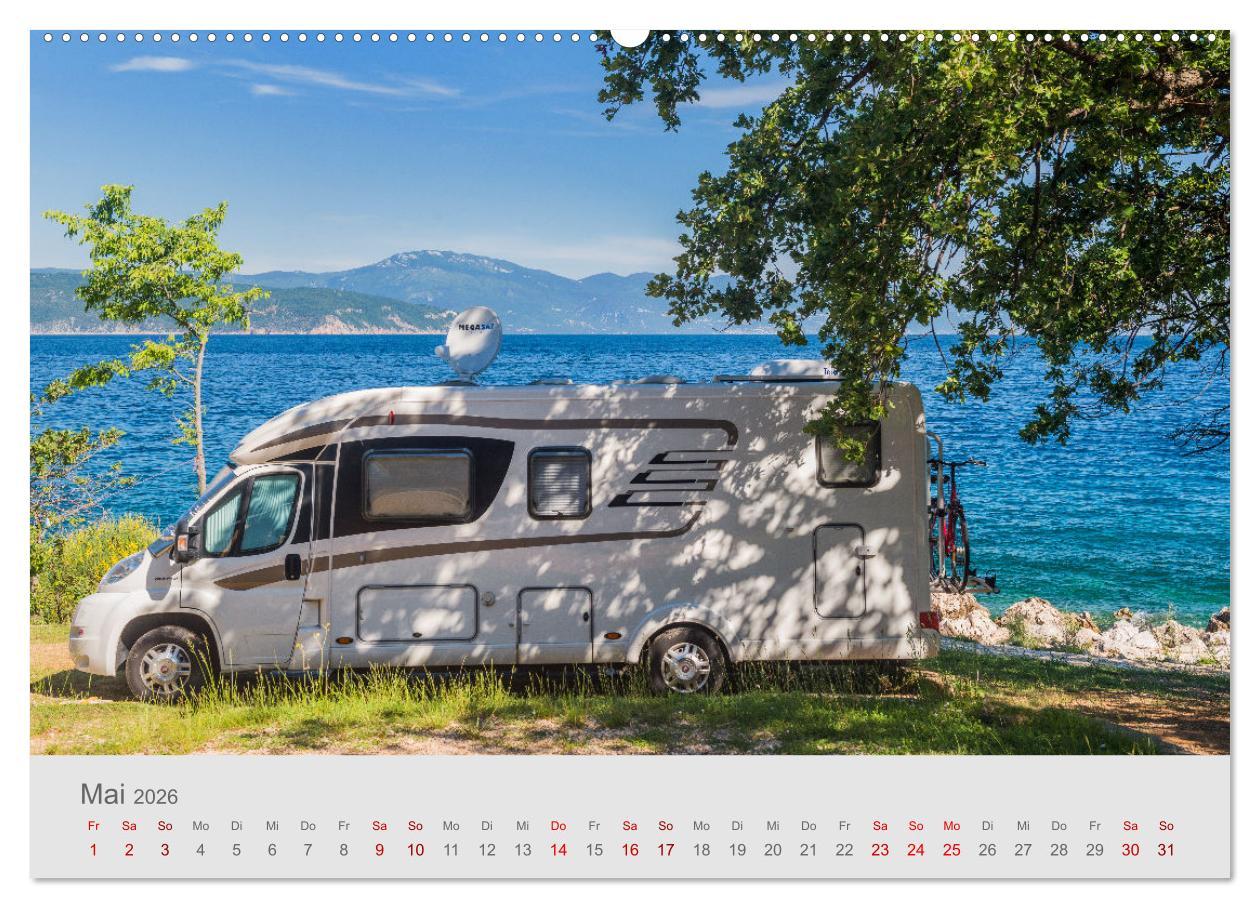Beispielinhalt (Bild) Abenteuer Camping in Kroatien (hochwertiger Premium Wandkalender 2026 DIN A2 quer), Kunstdruck in Hochglanz