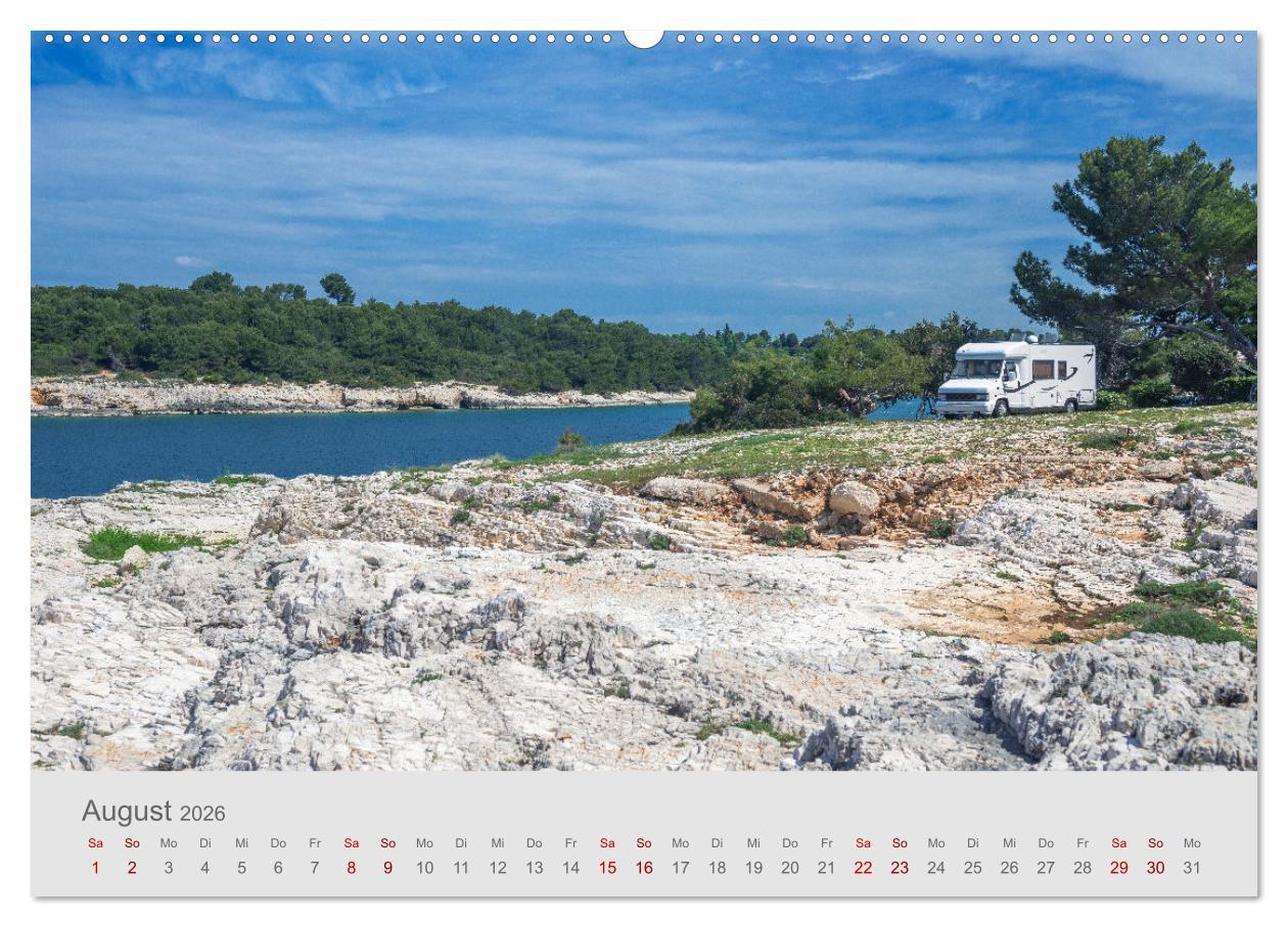 Beispielinhalt (Bild) Abenteuer Camping in Kroatien (hochwertiger Premium Wandkalender 2026 DIN A2 quer), Kunstdruck in Hochglanz