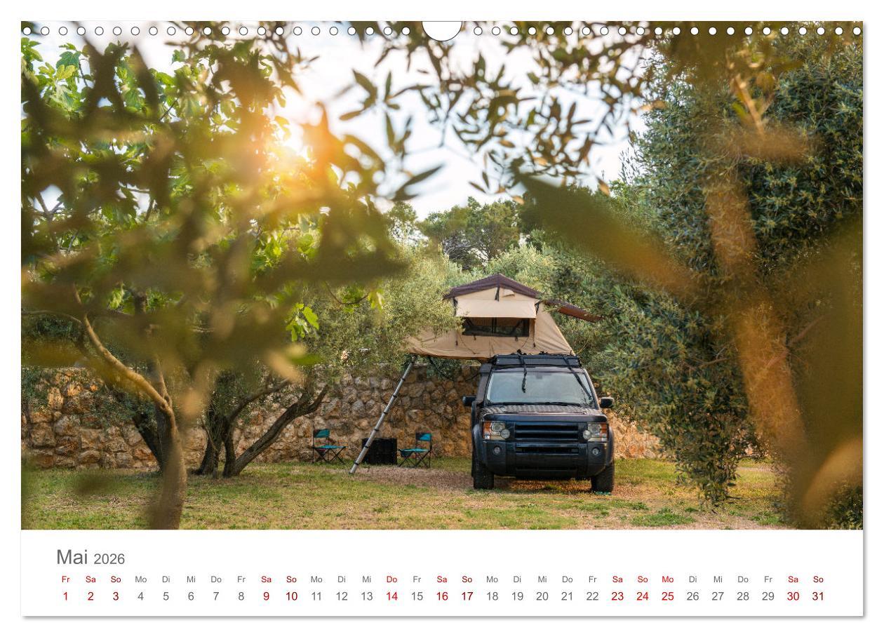 Beispielinhalt (Bild) Abenteuer Vanlife - Glücklich unterwegs (Wandkalender 2026 DIN A3 quer), CALVENDO Monatskalender