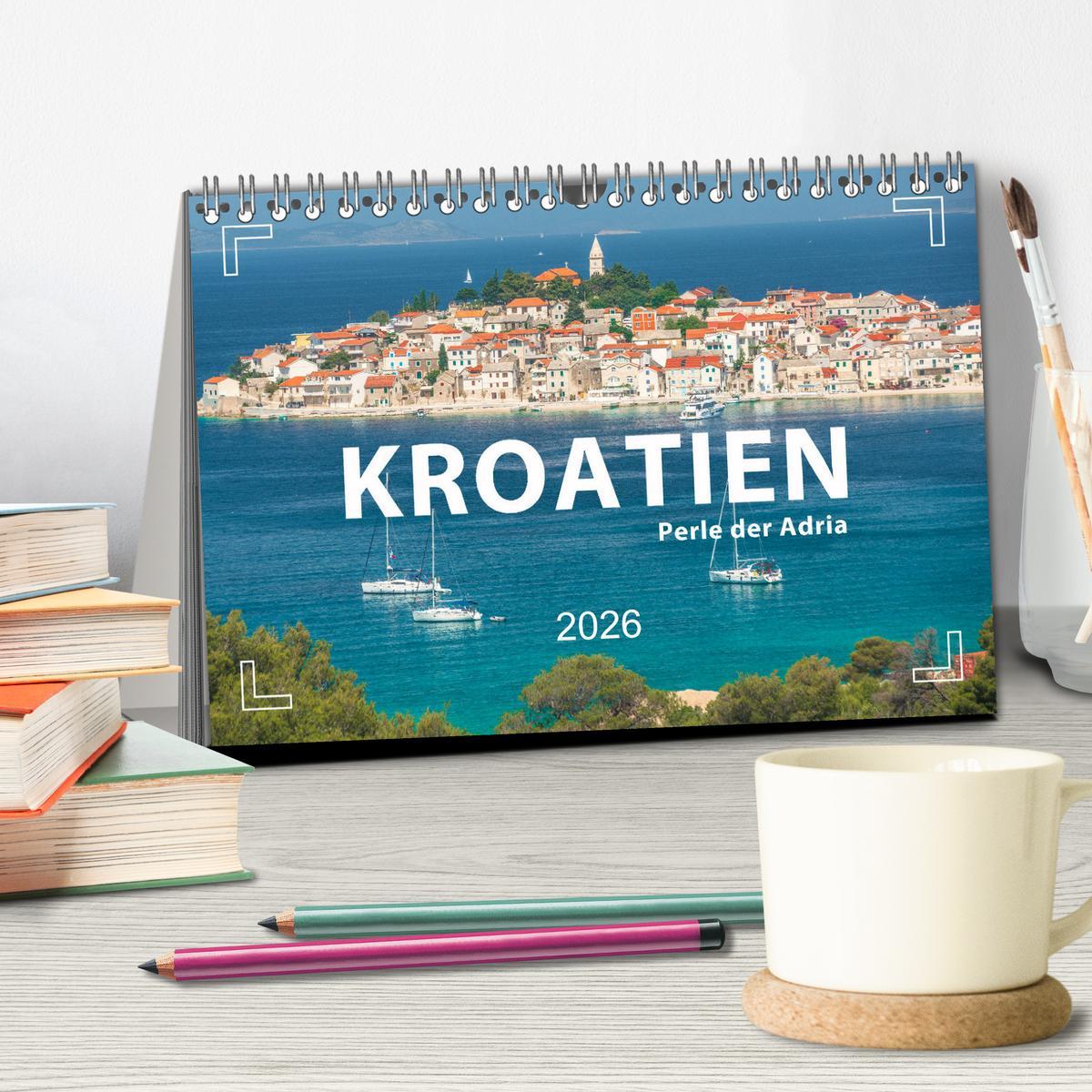 Beispielinhalt (Bild) KROATIEN - Perle der Adria (Tischkalender 2026 DIN A5 quer), CALVENDO Monatskalender
