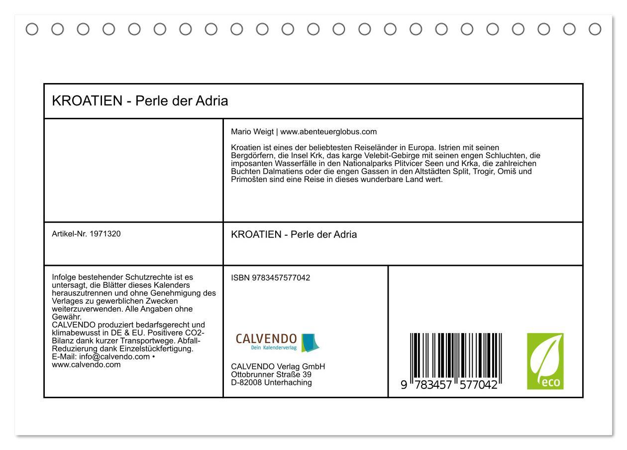 Beispielinhalt (Bild) KROATIEN - Perle der Adria (Tischkalender 2026 DIN A5 quer), CALVENDO Monatskalender
