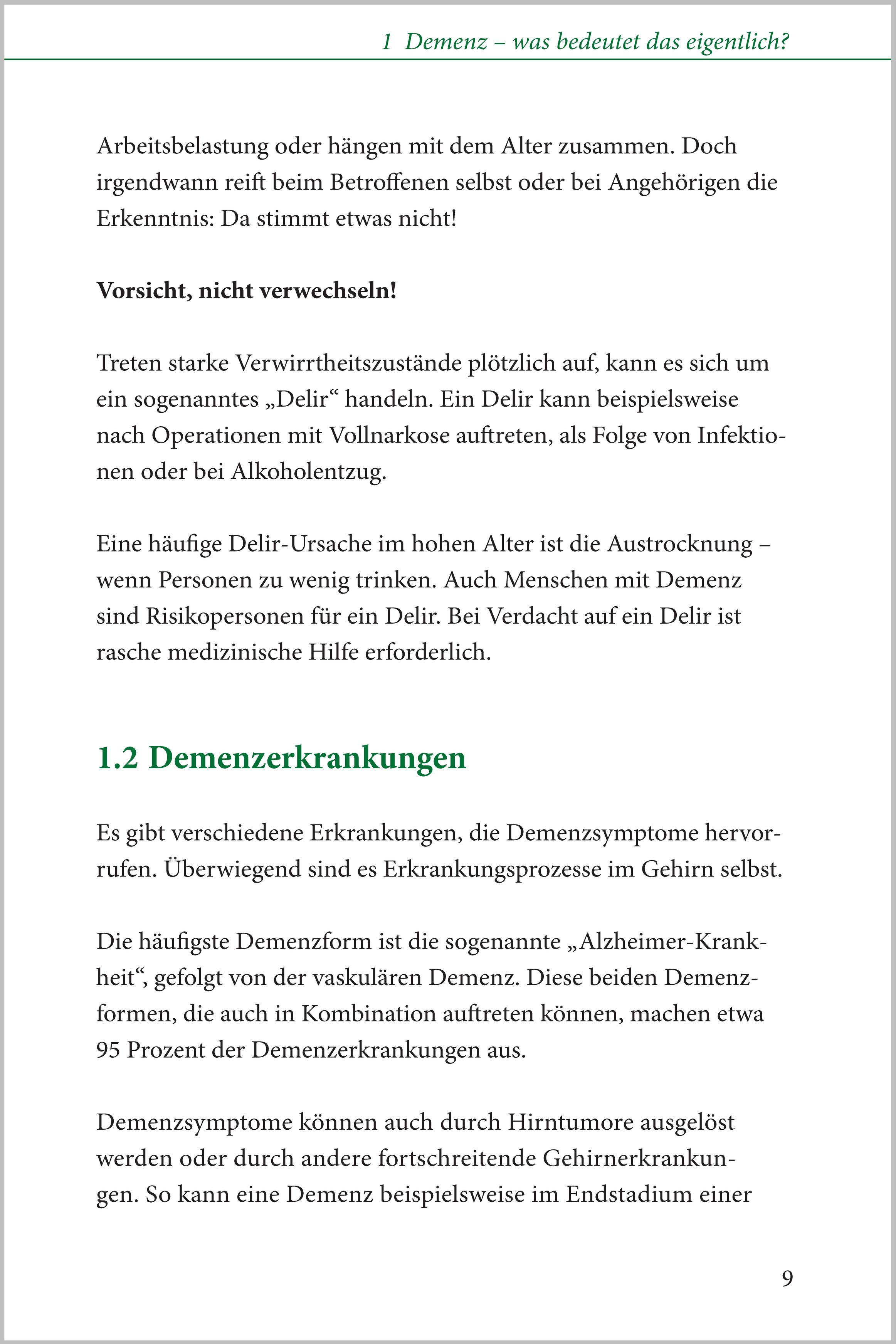 Beispielinhalt (Bild) Demenz - der kompakte Ratgeber