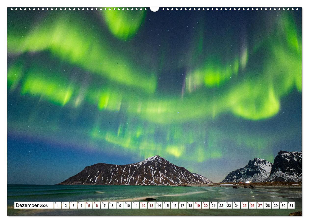 Beispielinhalt (Bild) Licht des Nordens - LOFOTEN (Wandkalender 2026 DIN A2 quer), CALVENDO Monatskalender