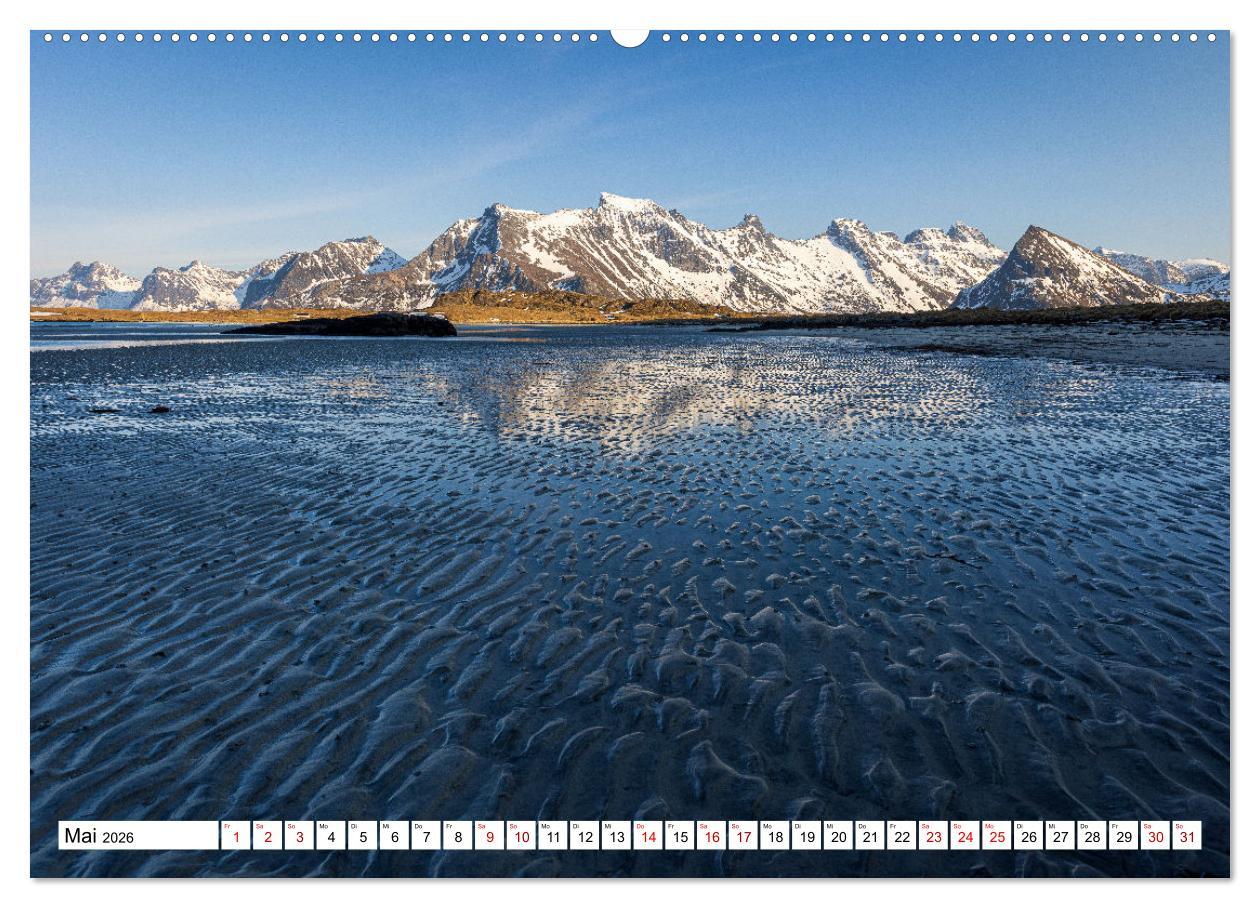Beispielinhalt (Bild) Licht des Nordens - LOFOTEN (hochwertiger Premium Wandkalender 2026 DIN A2 quer), Kunstdruck in Hochglanz