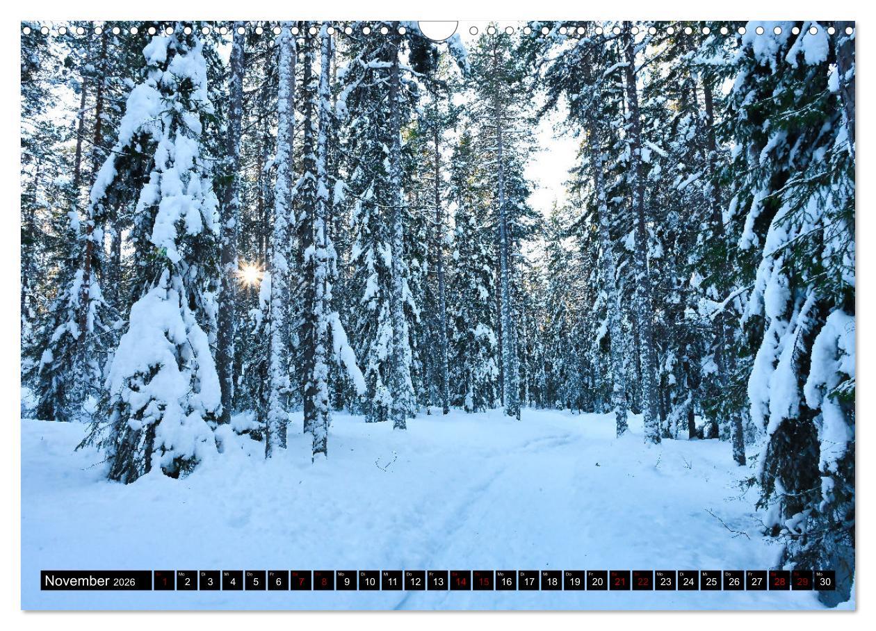 Beispielinhalt (Bild) Lulea - Wintertraum in Schwedisch Lappland (Wandkalender 2026 DIN A3 quer), CALVENDO Monatskalender