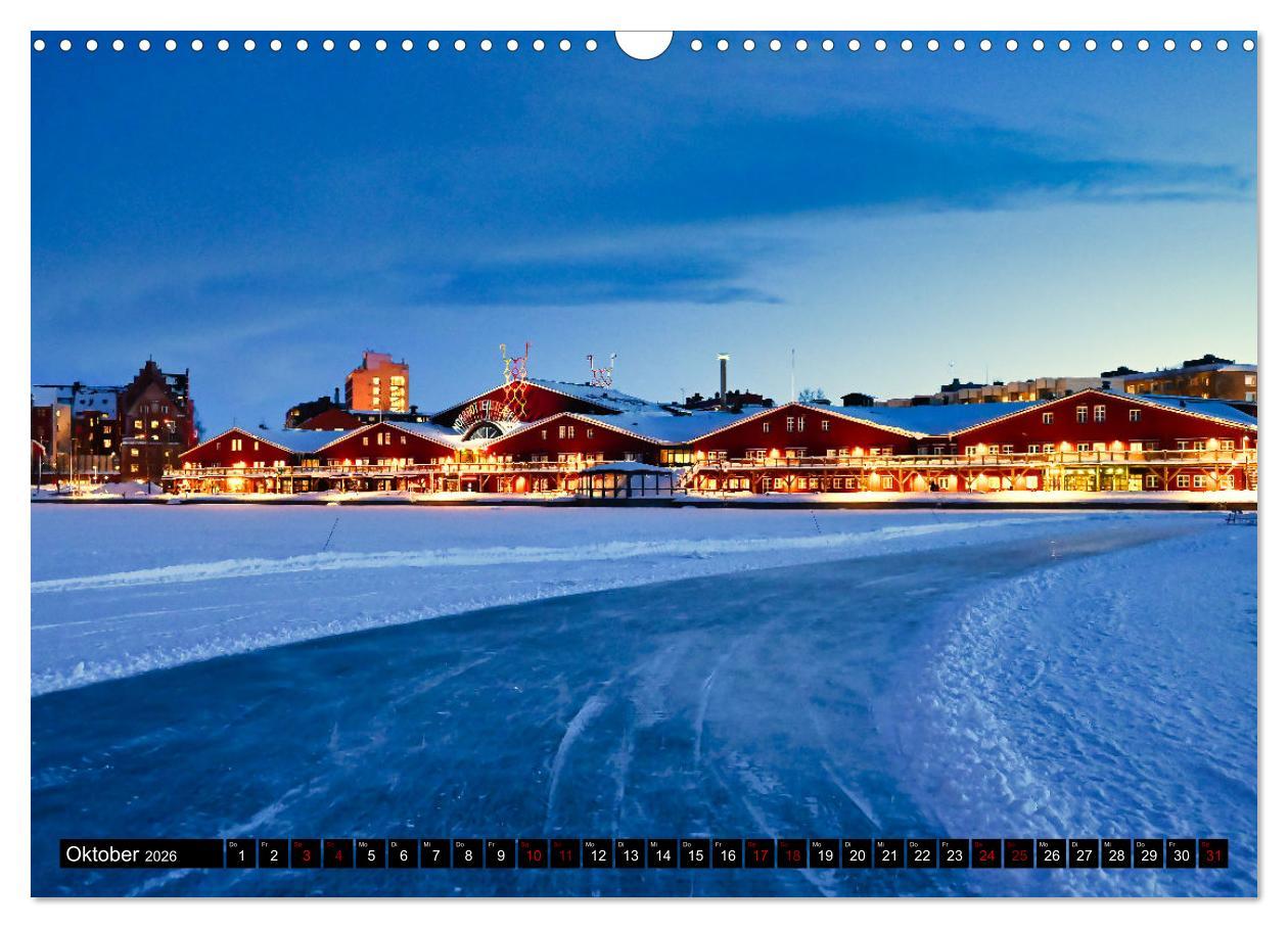 Beispielinhalt (Bild) Lulea - Wintertraum in Schwedisch Lappland (Wandkalender 2026 DIN A3 quer), CALVENDO Monatskalender
