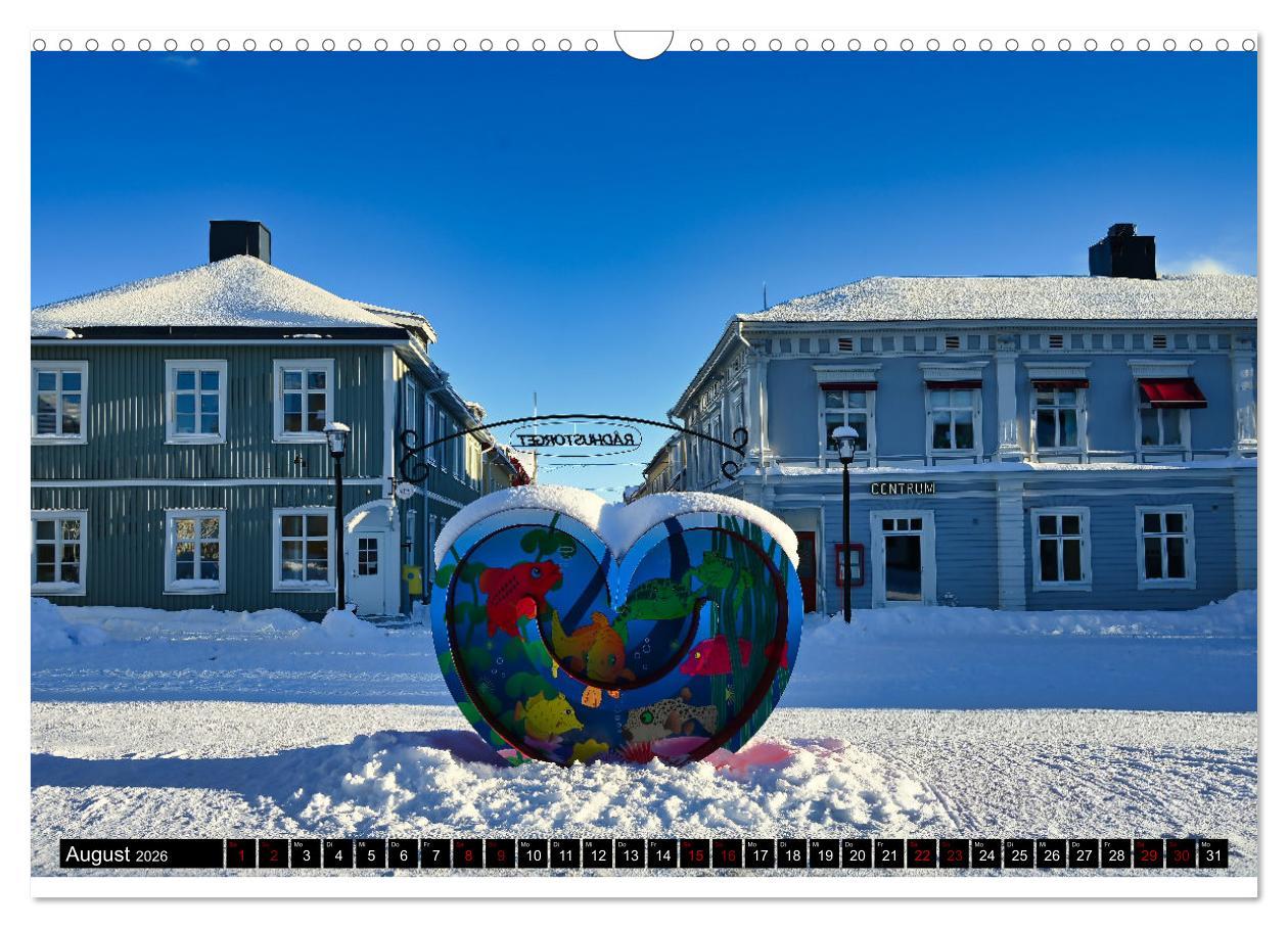 Beispielinhalt (Bild) Lulea - Wintertraum in Schwedisch Lappland (Wandkalender 2026 DIN A3 quer), CALVENDO Monatskalender