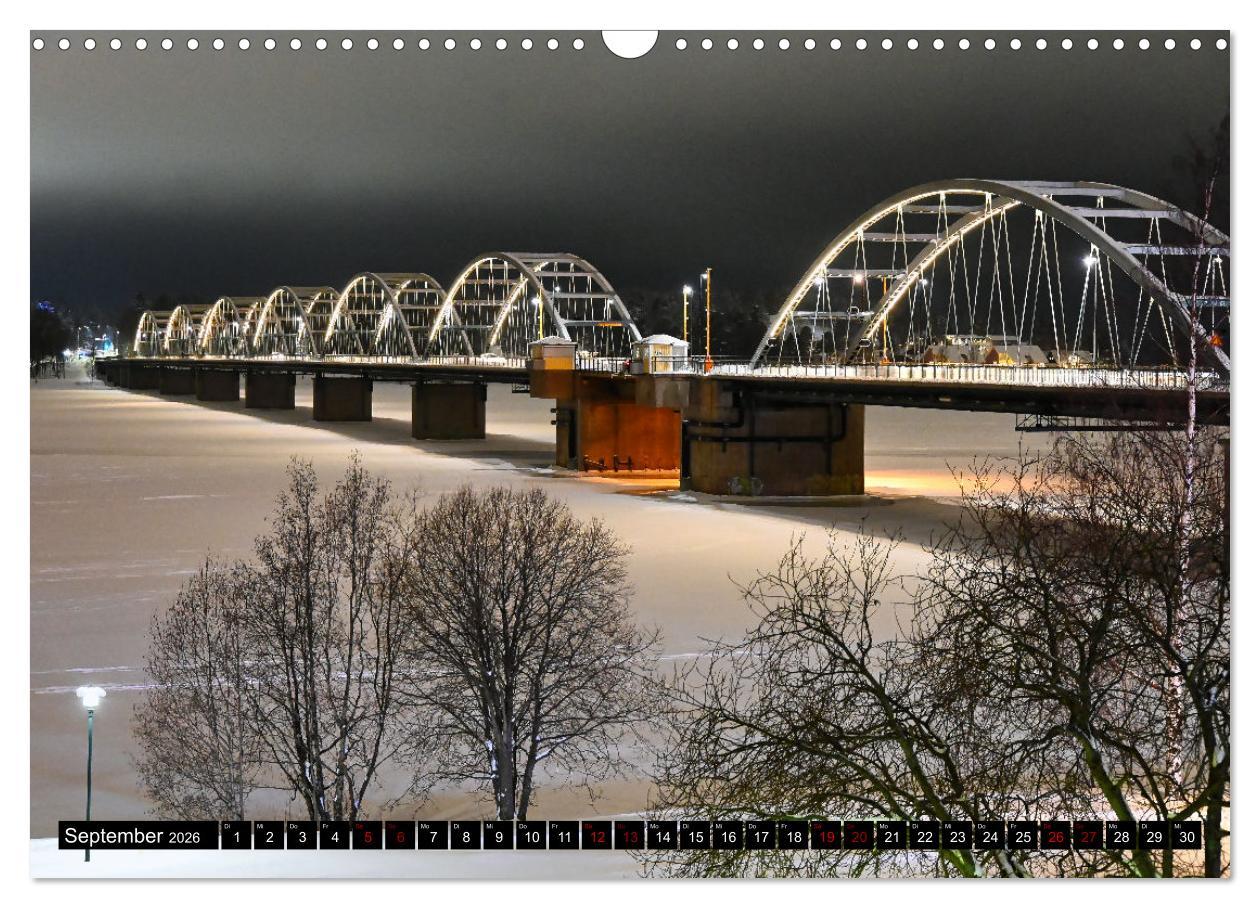 Beispielinhalt (Bild) Lulea - Wintertraum in Schwedisch Lappland (Wandkalender 2026 DIN A3 quer), CALVENDO Monatskalender