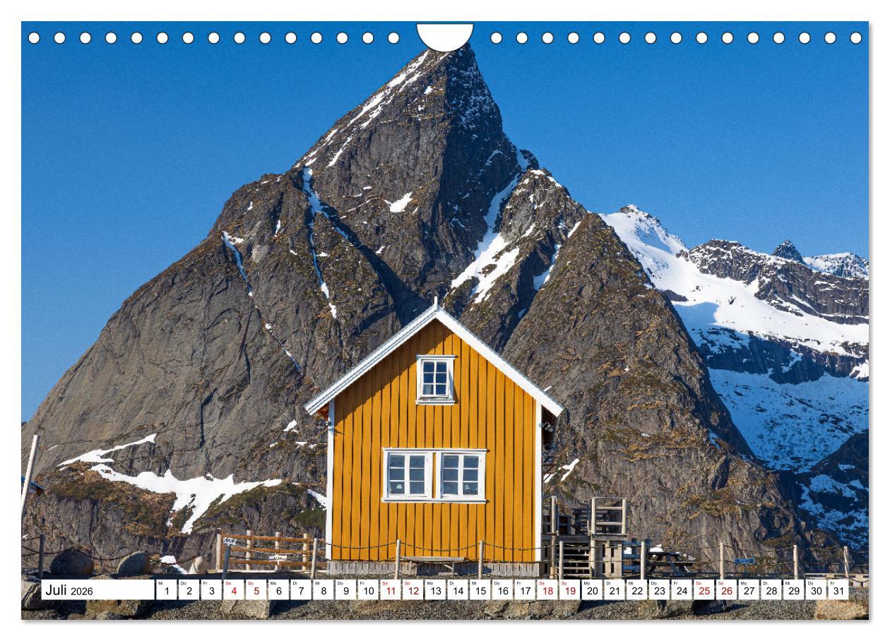 Beispielinhalt (Bild) Licht des Nordens - LOFOTEN (Wandkalender 2026 DIN A4 quer), CALVENDO Monatskalender