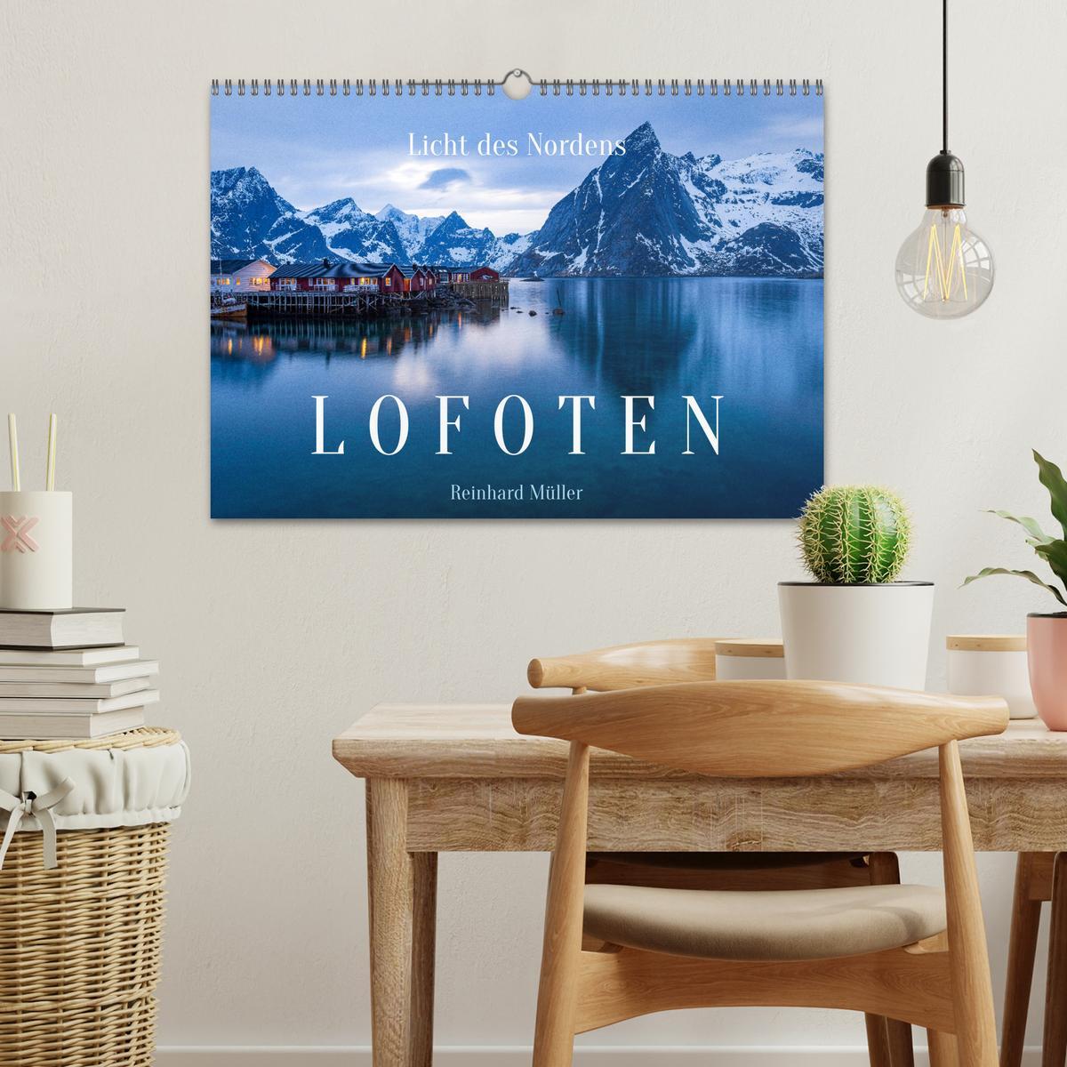 Beispielinhalt (Bild) Licht des Nordens - LOFOTEN (Wandkalender 2026 DIN A3 quer), CALVENDO Monatskalender
