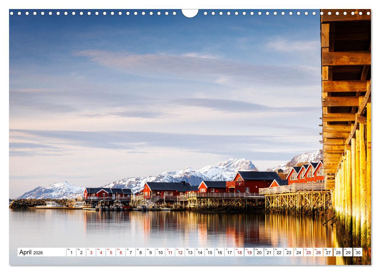 Beispielinhalt (Bild) Licht des Nordens - LOFOTEN (Wandkalender 2026 DIN A3 quer), CALVENDO Monatskalender