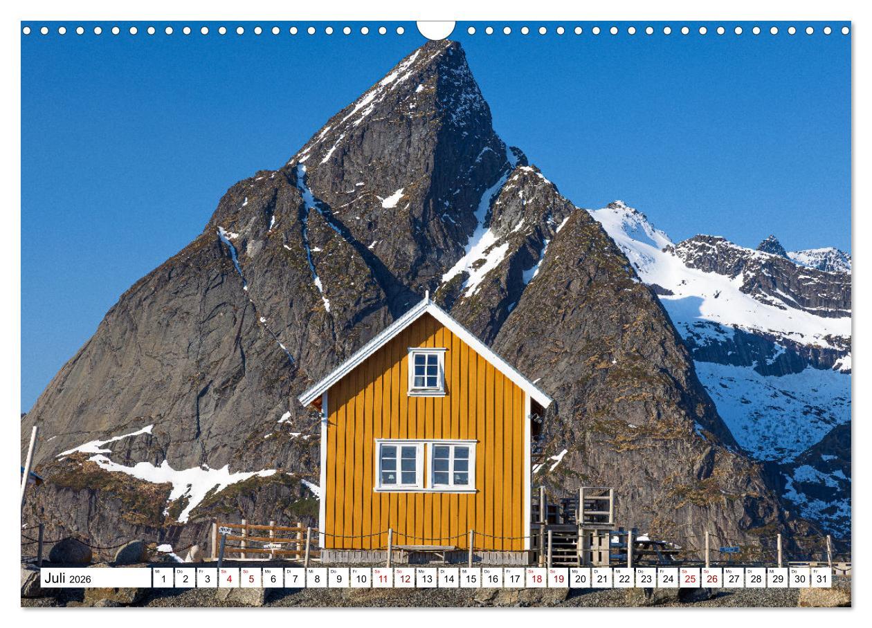 Beispielinhalt (Bild) Licht des Nordens - LOFOTEN (Wandkalender 2026 DIN A3 quer), CALVENDO Monatskalender