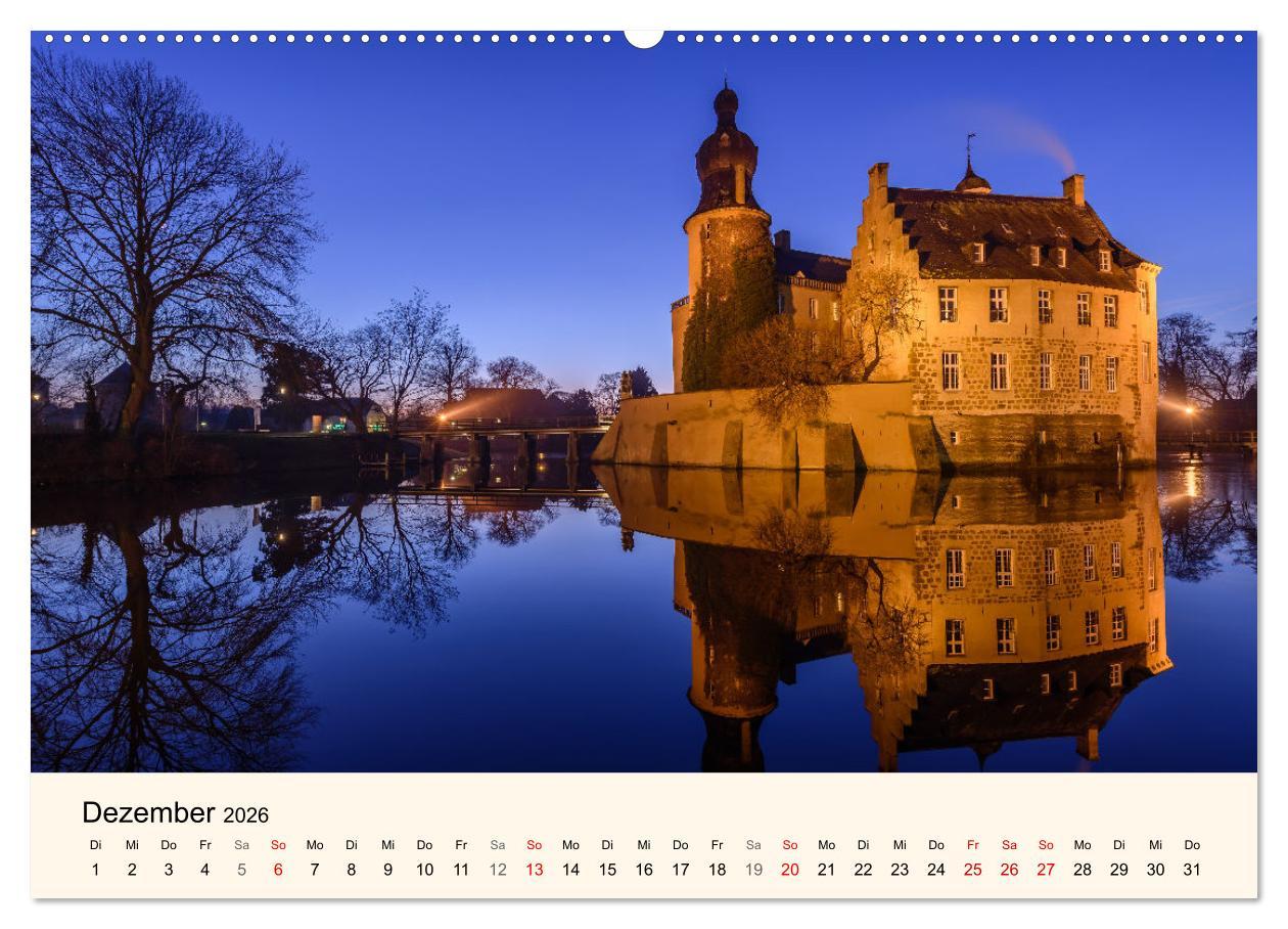 Beispielinhalt (Bild) Schlösser und Burgen in NRW (hochwertiger Premium Wandkalender 2026 DIN A2 quer), Kunstdruck in Hochglanz