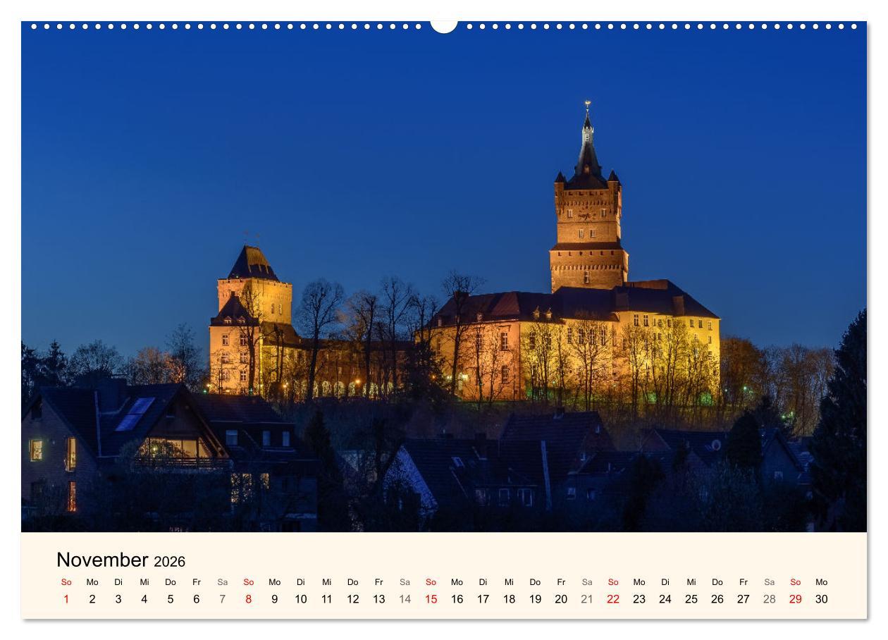 Beispielinhalt (Bild) Schlösser und Burgen in NRW (hochwertiger Premium Wandkalender 2026 DIN A2 quer), Kunstdruck in Hochglanz