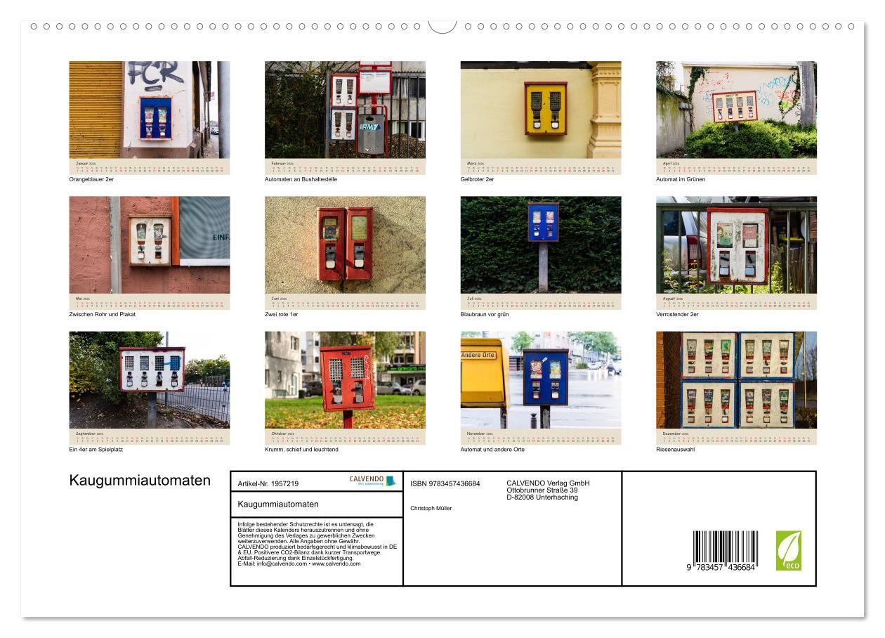 Beispielinhalt (Bild) Kaugummiautomaten (hochwertiger Premium Wandkalender 2026 DIN A2 quer), Kunstdruck in Hochglanz