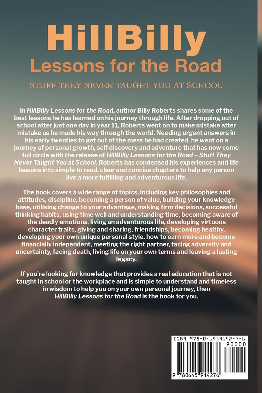 Rückseitencover HillBilly Lessons for the Road