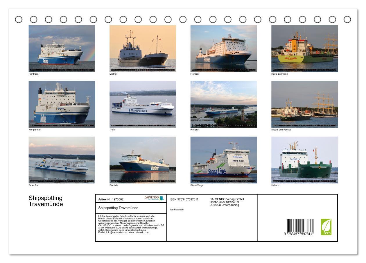 Beispielinhalt (Bild) Shipspotting Travemünde (Tischkalender 2026 DIN A5 quer), CALVENDO Monatskalender