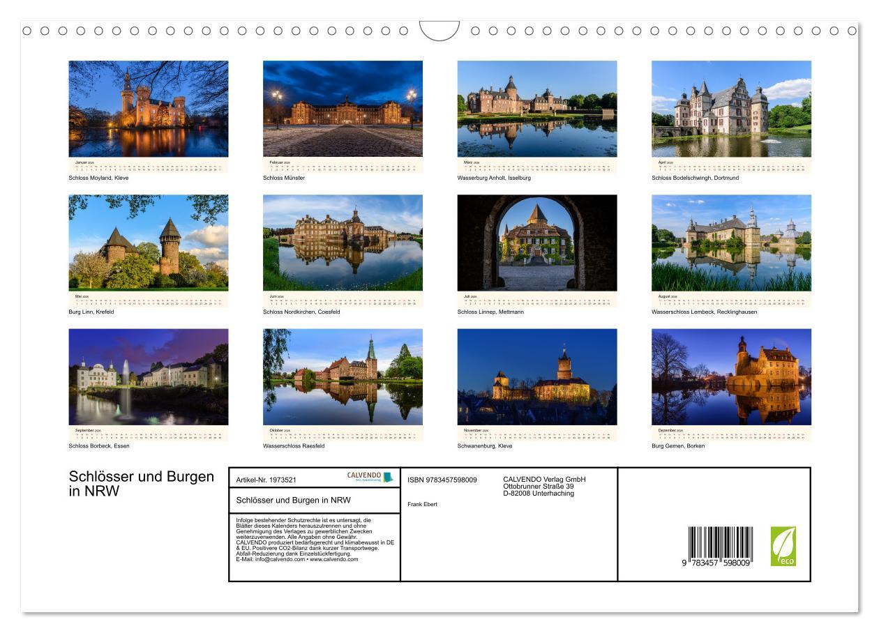 Beispielinhalt (Bild) Schlösser und Burgen in NRW (Wandkalender 2026 DIN A3 quer), CALVENDO Monatskalender