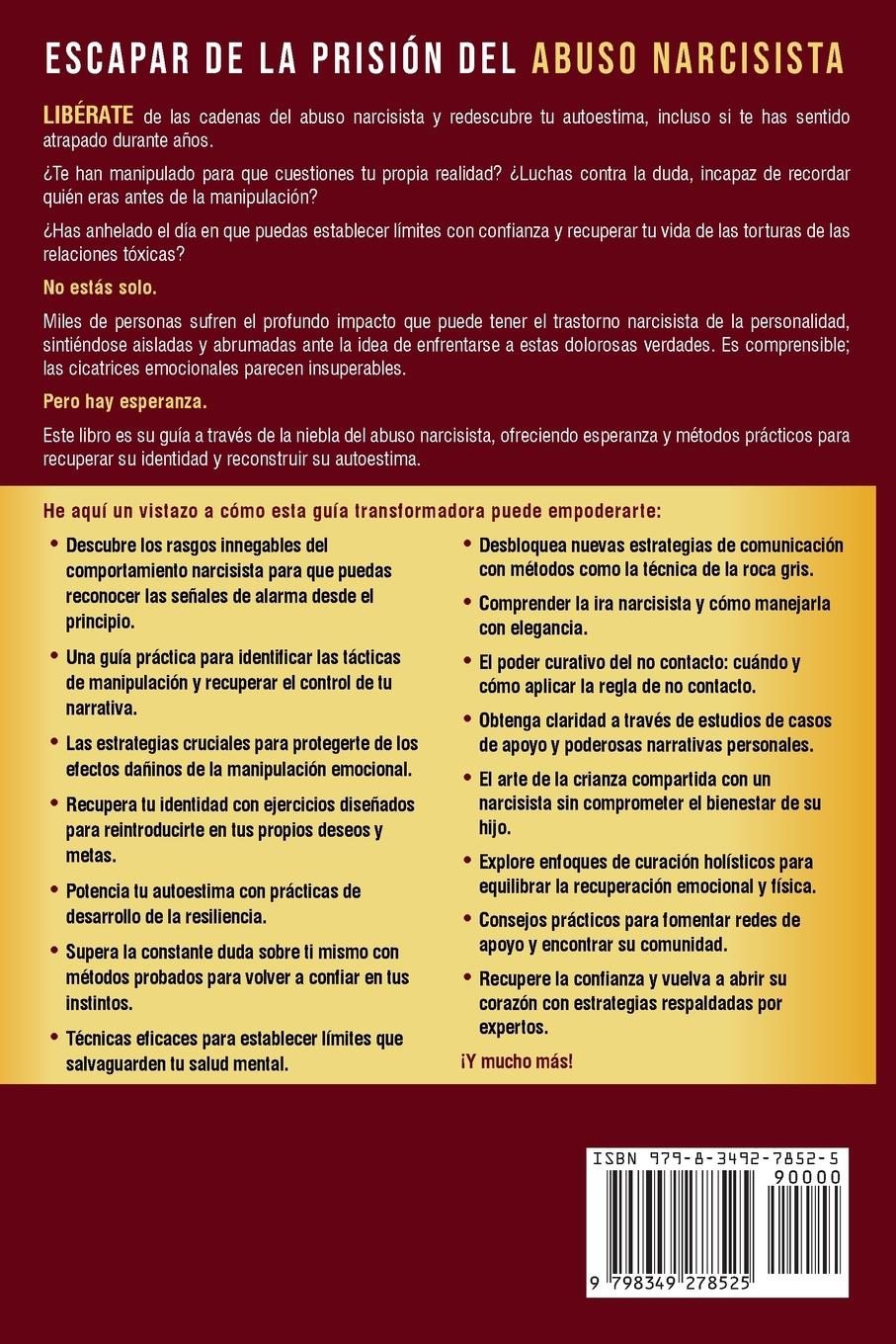 Rückseitencover Escapar de la Prisión del Abuso Narcisista