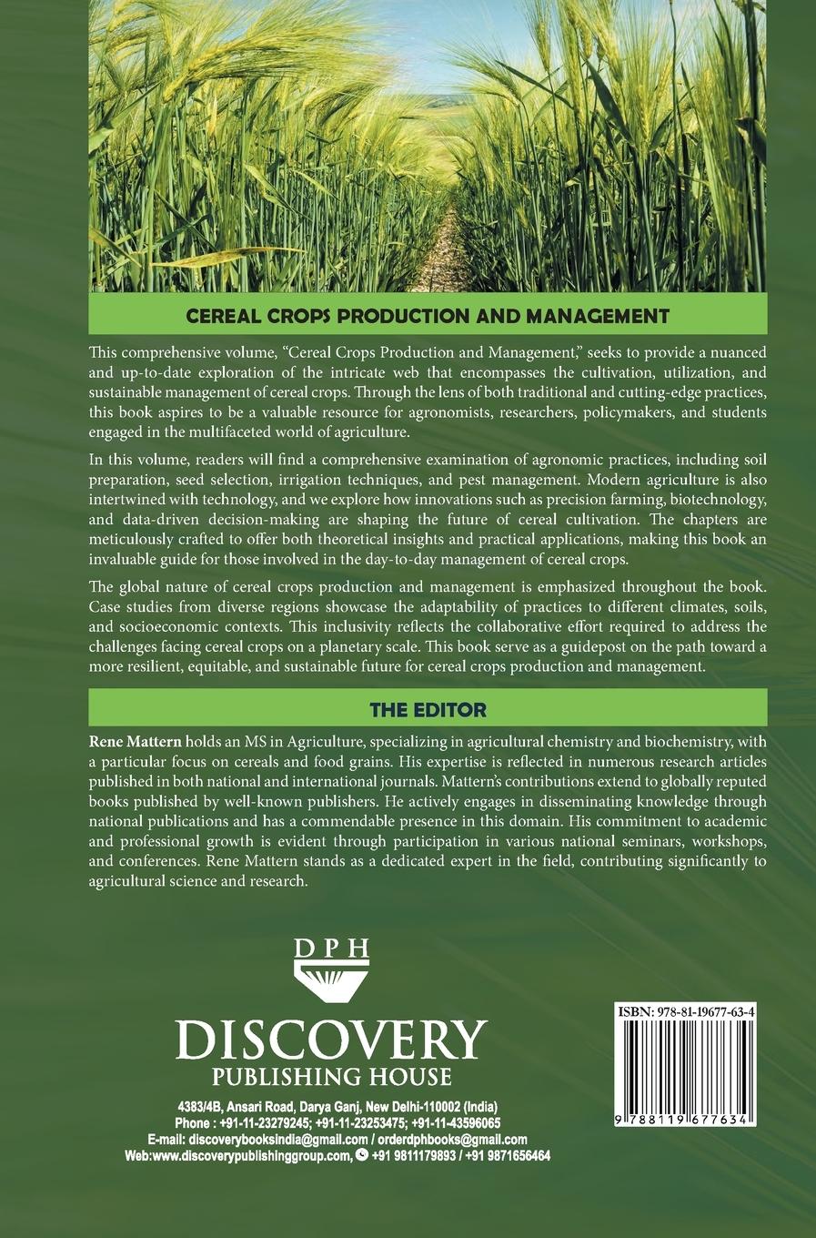 Rückseitencover Cereal Crops Production and Management