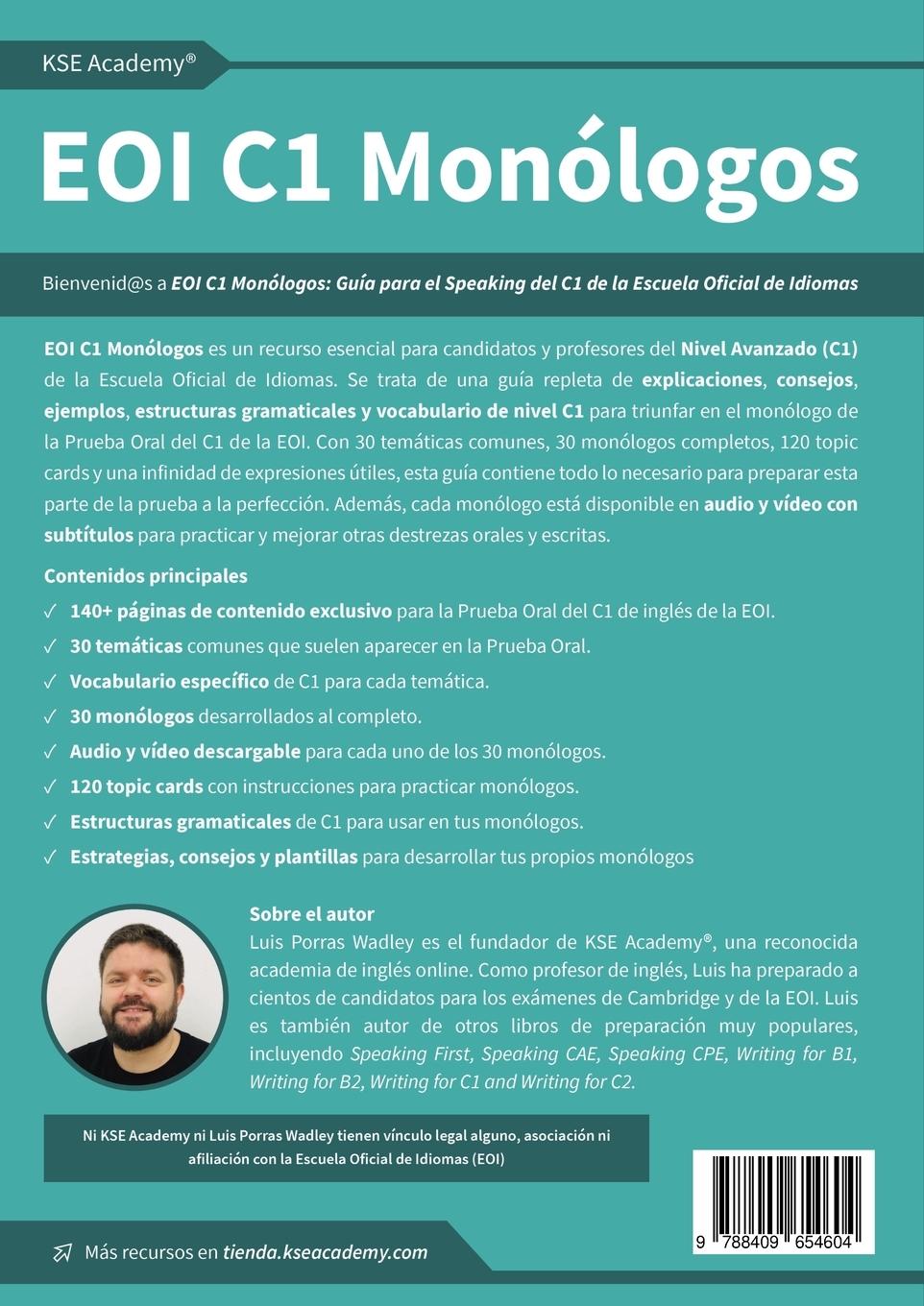 Rückseitencover EOI C1 Monólogos