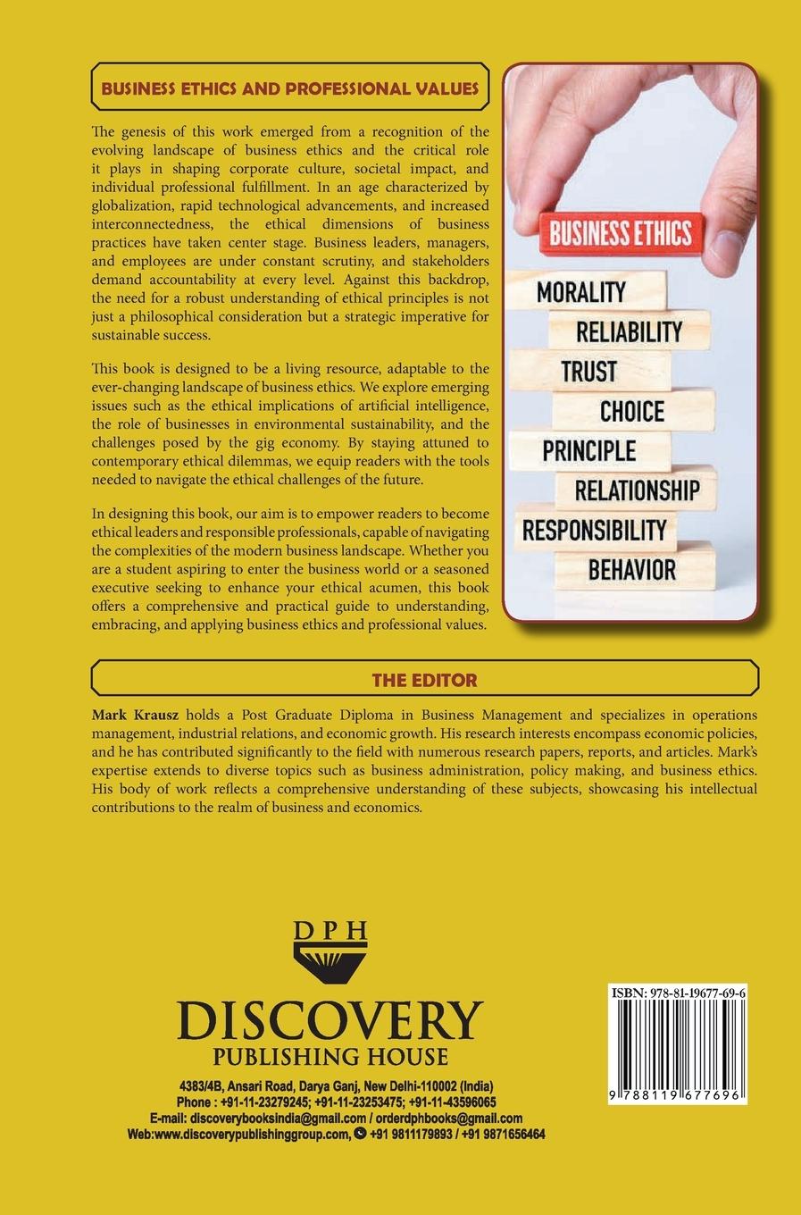 Rückseitencover Business Ethics and Professional Values