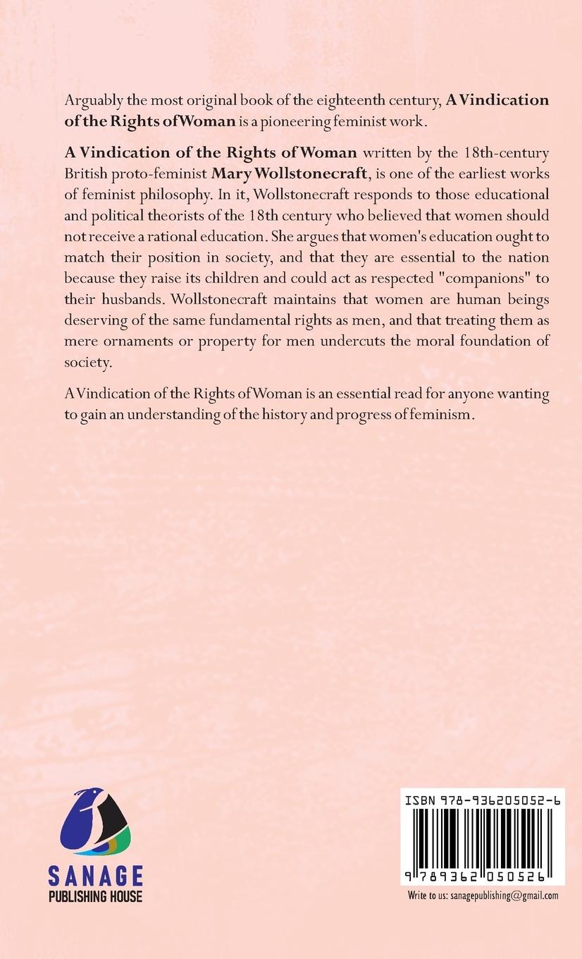 Rückseitencover A Vindication of the Rights of Woman -  [DELUXE HARDCOVER EDITION]
