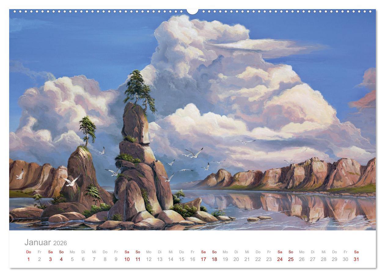 Beispielinhalt (Bild) Paradise, Ausblicke und Träumereien (hochwertiger Premium Wandkalender 2026 DIN A2 quer), Kunstdruck in Hochglanz