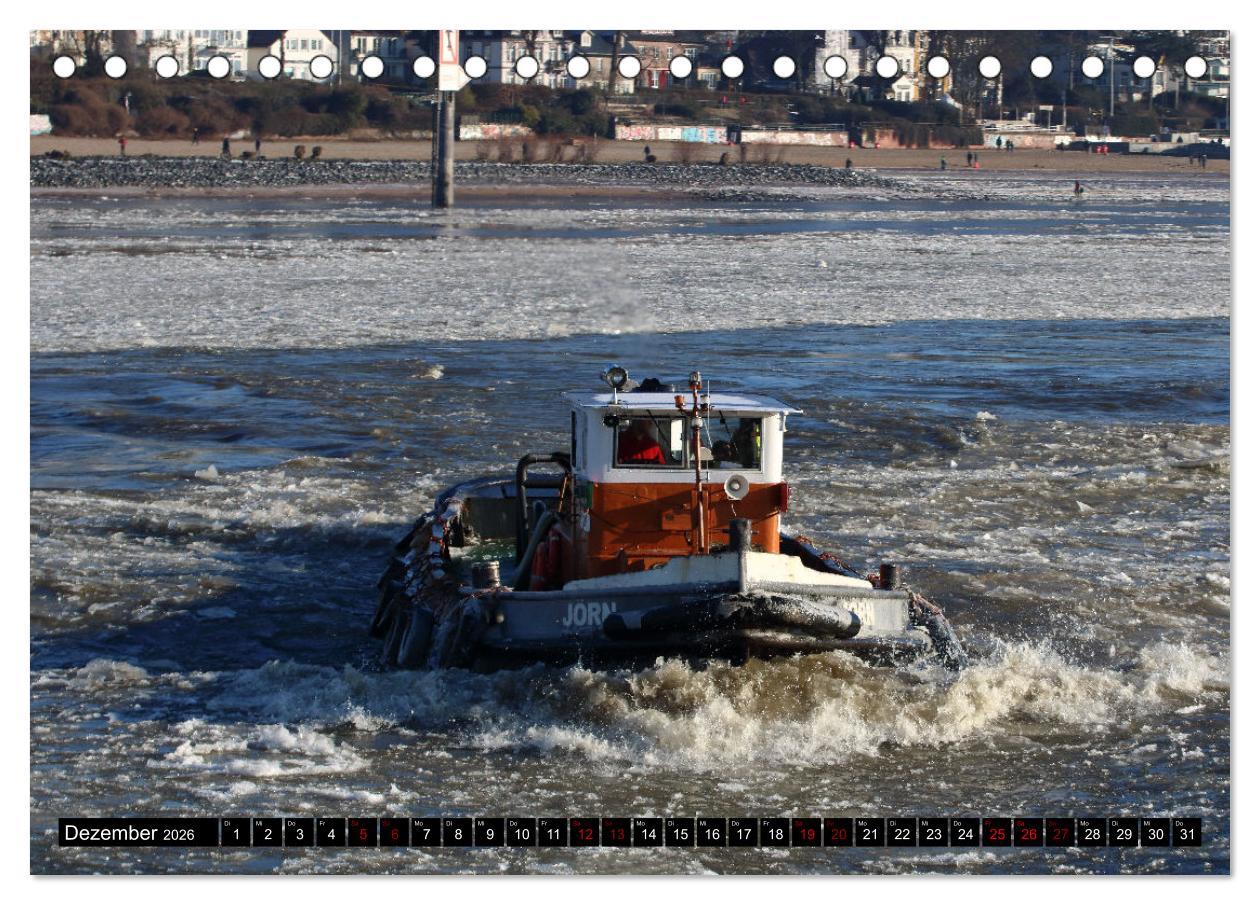 Beispielinhalt (Bild) Shipspotting Hamburg (Tischkalender 2026 DIN A5 quer), CALVENDO Monatskalender