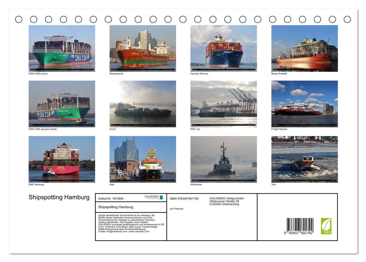 Beispielinhalt (Bild) Shipspotting Hamburg (Tischkalender 2026 DIN A5 quer), CALVENDO Monatskalender