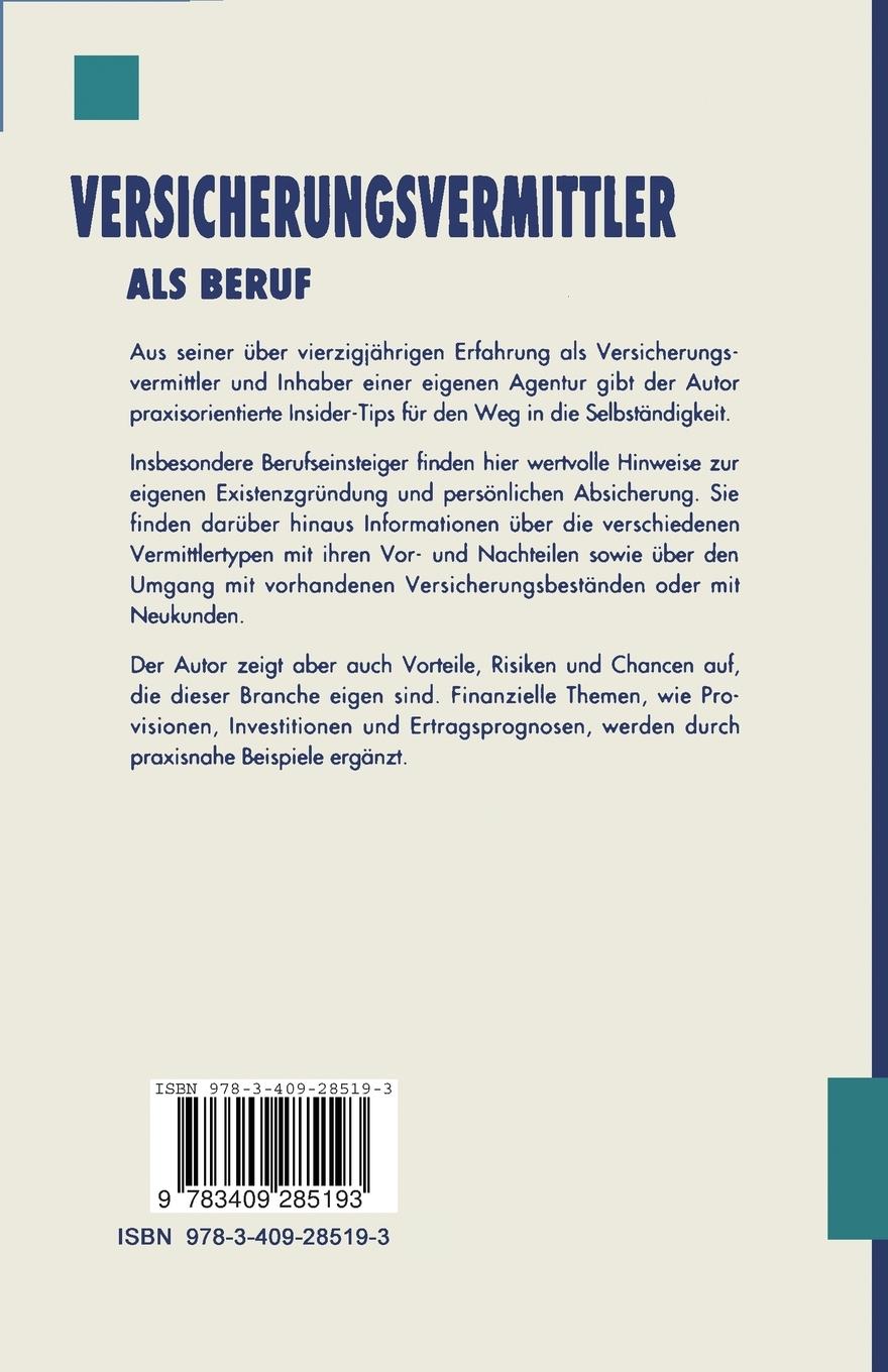 Rückseitencover Versicherungsvermittler als Beruf