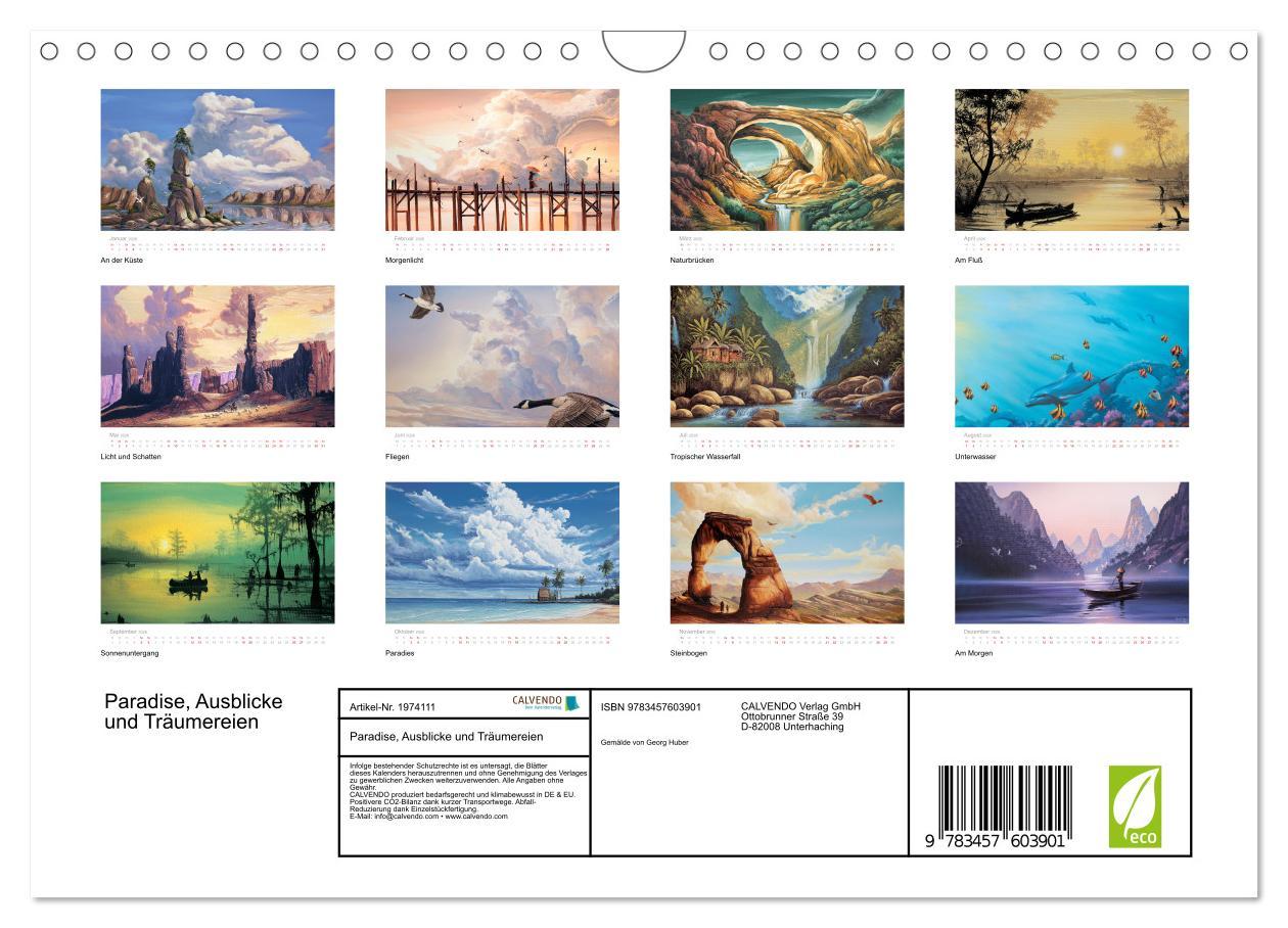 Beispielinhalt (Bild) Paradise, Ausblicke und Träumereien (Wandkalender 2026 DIN A4 quer), CALVENDO Monatskalender