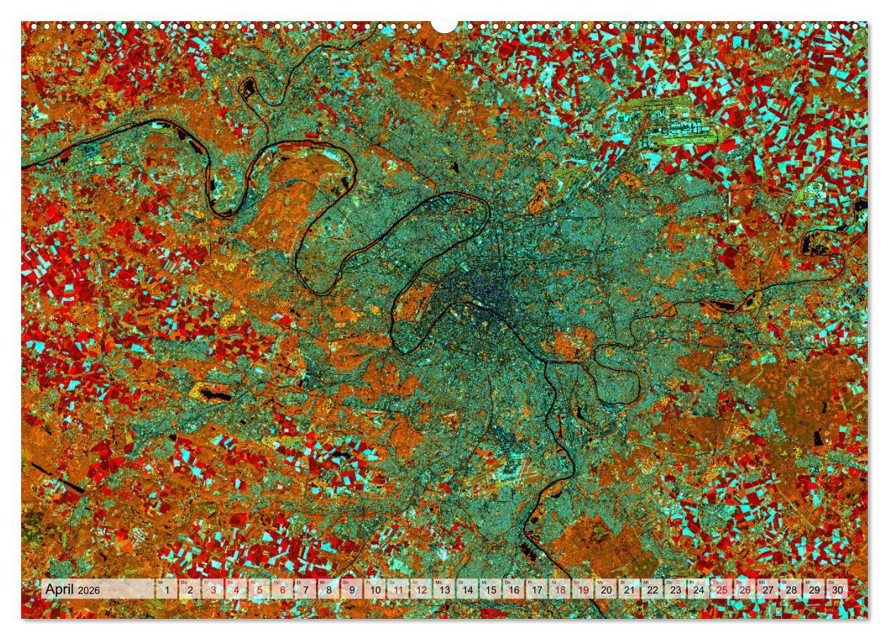 Beispielinhalt (Bild) Sensationelle Bilder Unserer Erde - Oasen Wüstenstädte Millionenstädte (hochwertiger Premium Wandkalender 2026 DIN A2 quer), Kunstdruck in Hochglanz