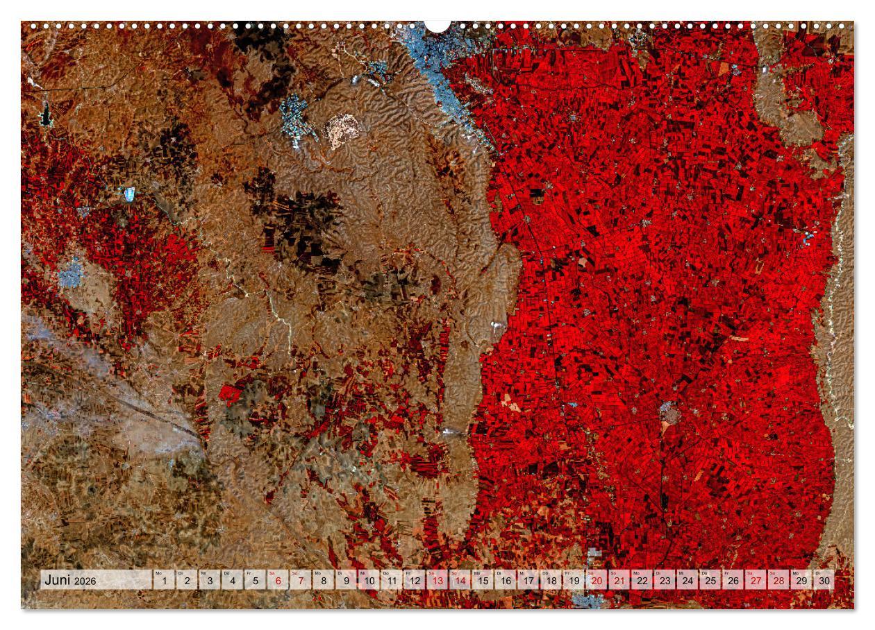 Beispielinhalt (Bild) Sensationelle Bilder Unserer Erde - Oasen Wüstenstädte Millionenstädte (hochwertiger Premium Wandkalender 2026 DIN A2 quer), Kunstdruck in Hochglanz