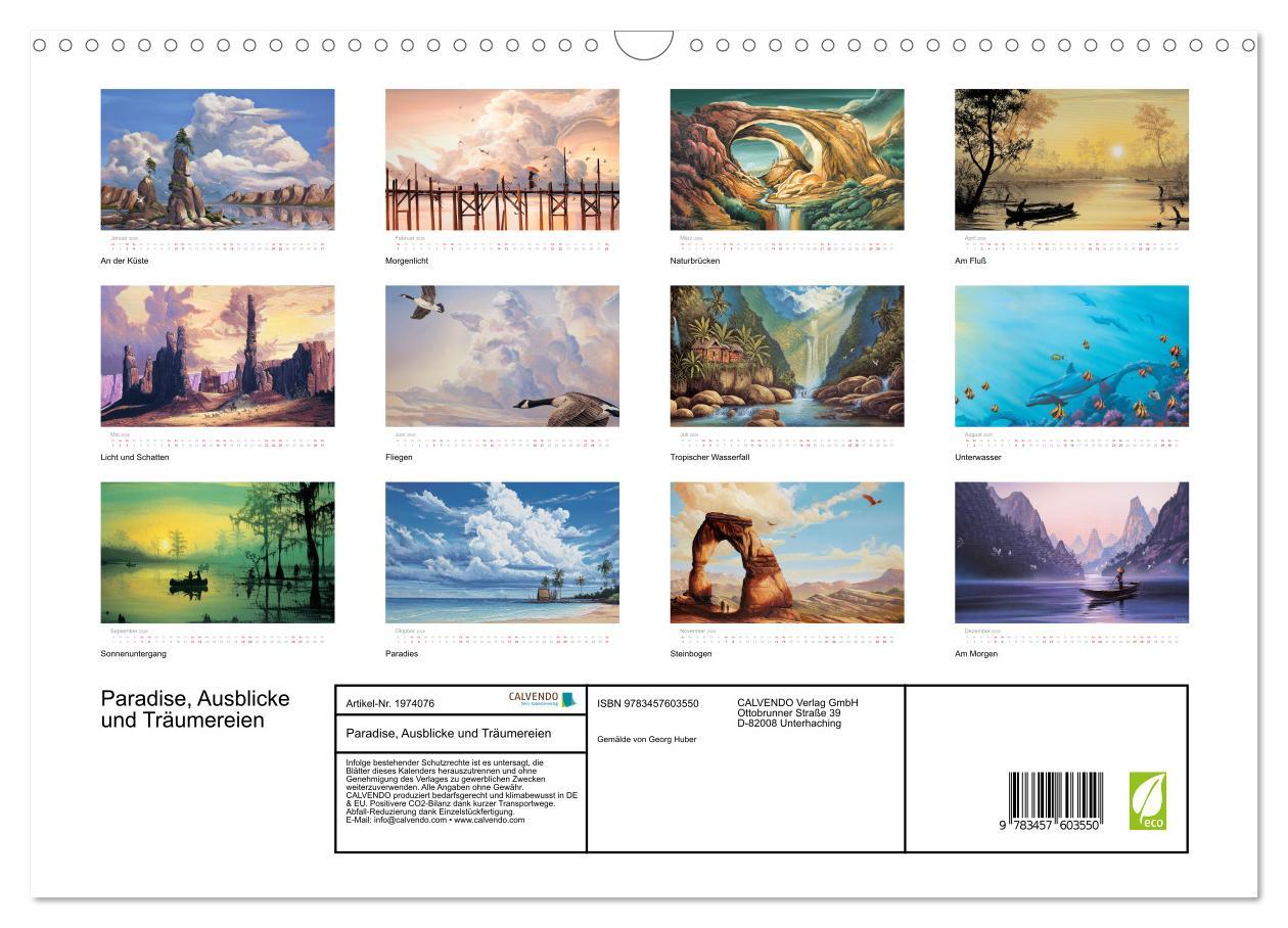 Beispielinhalt (Bild) Paradise, Ausblicke und Träumereien (Wandkalender 2026 DIN A3 quer), CALVENDO Monatskalender