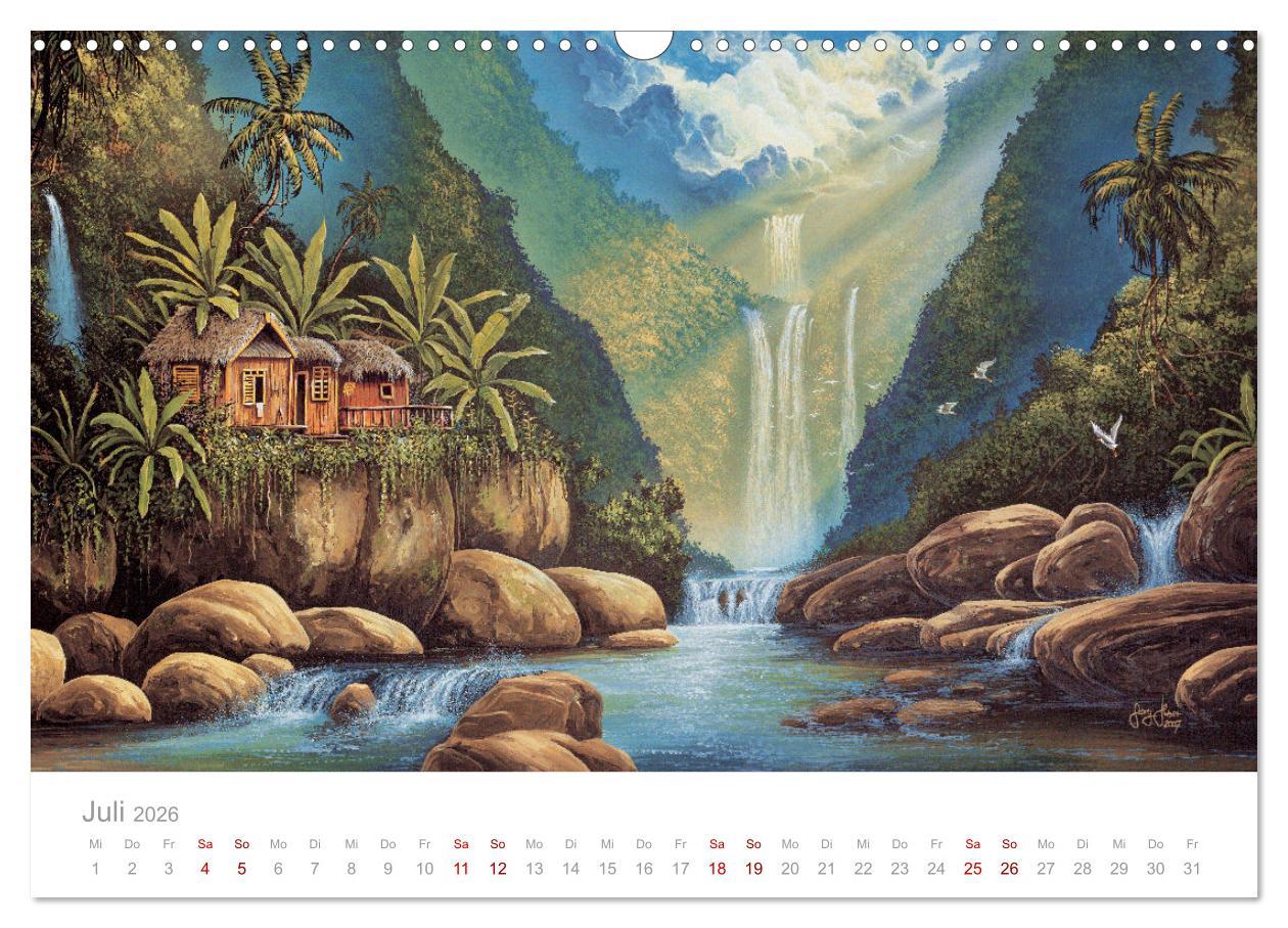 Beispielinhalt (Bild) Paradise, Ausblicke und Träumereien (Wandkalender 2026 DIN A3 quer), CALVENDO Monatskalender