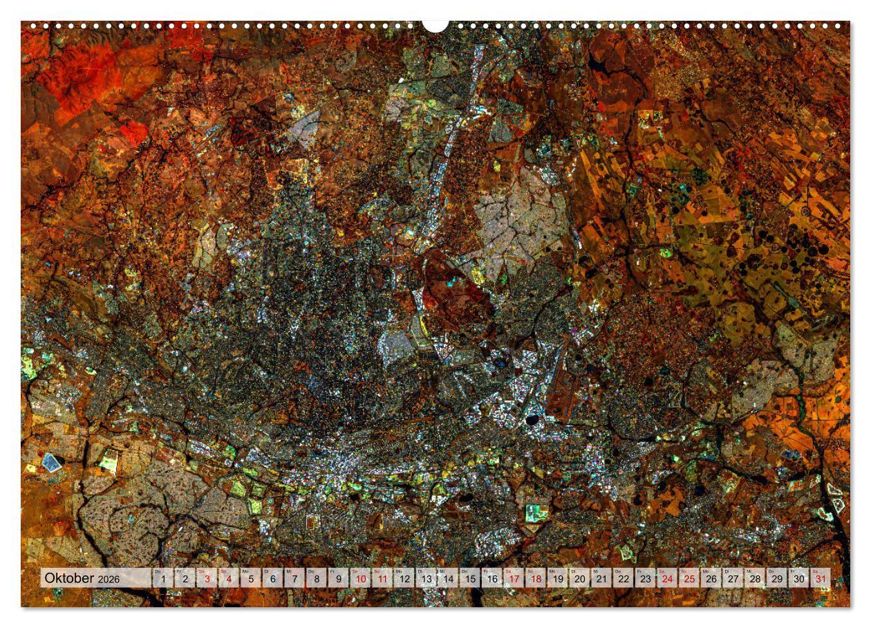 Beispielinhalt (Bild) Sensationelle Bilder Unserer Erde - Oasen Wüstenstädte Millionenstädte (Wandkalender 2026 DIN A2 quer), CALVENDO Monatskalender