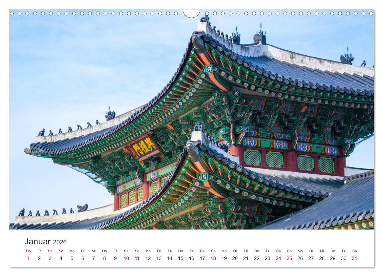 Beispielinhalt (Bild) Südkorea - Eine Reise in ein unbekanntes Land. (Wandkalender 2026 DIN A3 quer), CALVENDO Monatskalender