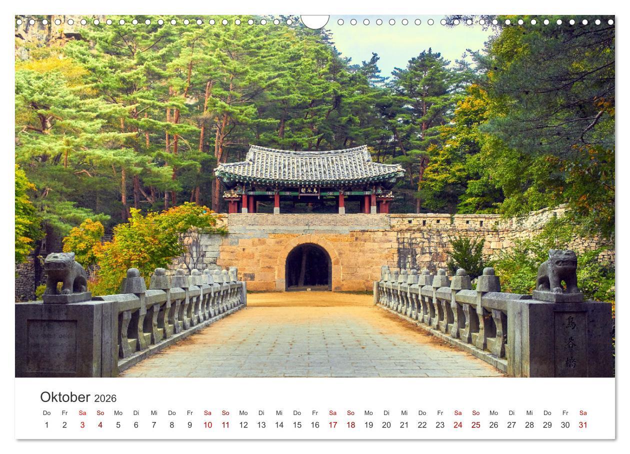 Beispielinhalt (Bild) Südkorea - Eine Reise in ein unbekanntes Land. (Wandkalender 2026 DIN A3 quer), CALVENDO Monatskalender