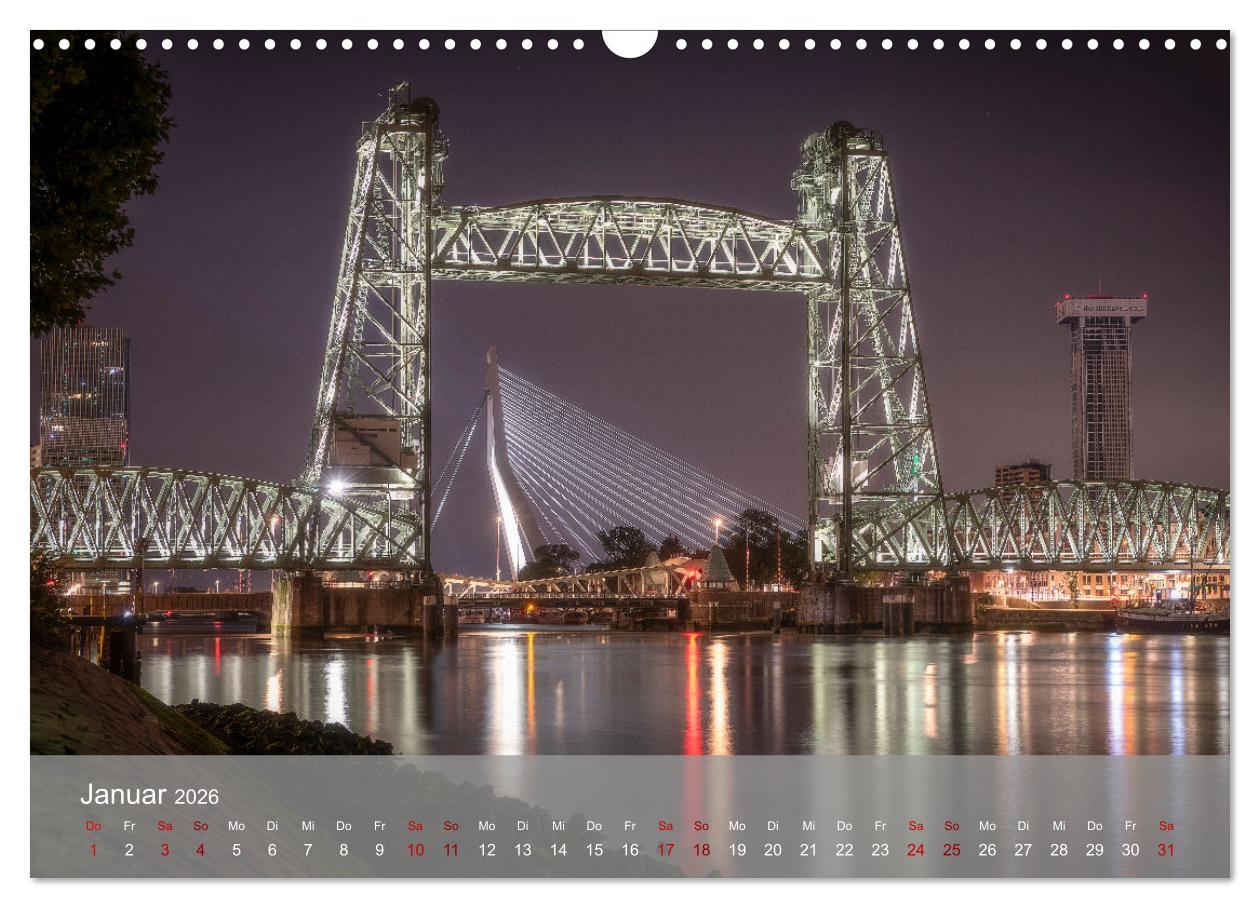 Beispielinhalt (Bild) Rotterdam - Die heimliche Hauptstadt der Niederlande (Wandkalender 2026 DIN A3 quer), CALVENDO Monatskalender