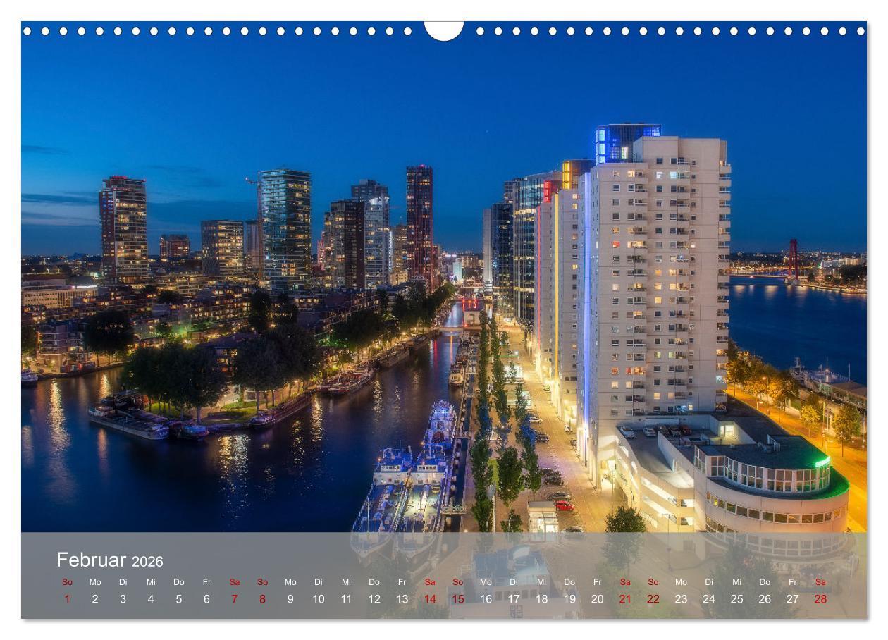 Beispielinhalt (Bild) Rotterdam - Die heimliche Hauptstadt der Niederlande (Wandkalender 2026 DIN A3 quer), CALVENDO Monatskalender