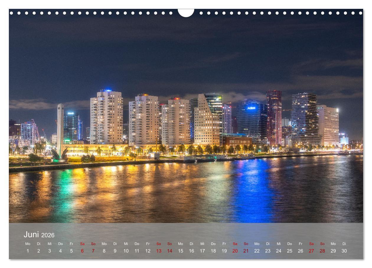 Beispielinhalt (Bild) Rotterdam - Die heimliche Hauptstadt der Niederlande (Wandkalender 2026 DIN A3 quer), CALVENDO Monatskalender
