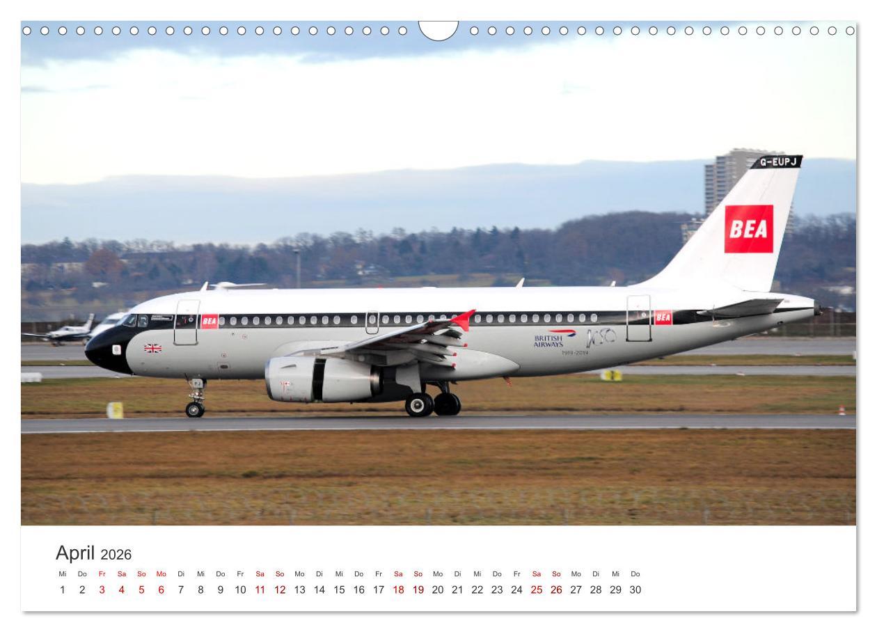 Beispielinhalt (Bild) Ein Jahr am Flughafen Stuttgart (Wandkalender 2026 DIN A3 quer), CALVENDO Monatskalender