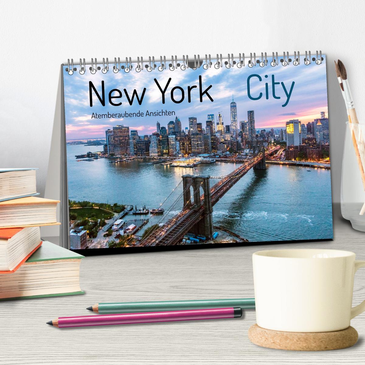 Beispielinhalt (Bild) New York City - Atemberaubende Ansichten (Tischkalender 2026 DIN A5 quer), CALVENDO Monatskalender